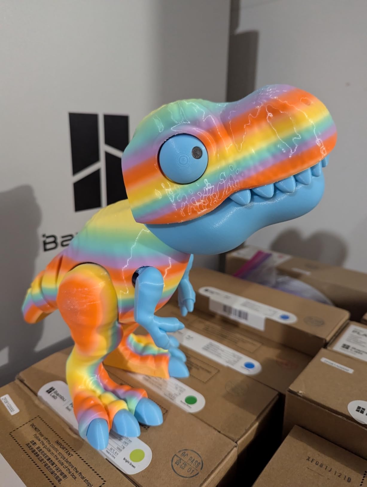 FLASHFORGE Glow in The Dark Rapid PLA Filament 1.75mm, Luminous Melody Fast Color Change Multicolored Rainbow Filament, Max 500mm/s High-Speed Printing, High Brightness and Long-lasting Glowing Effect customer photo 1