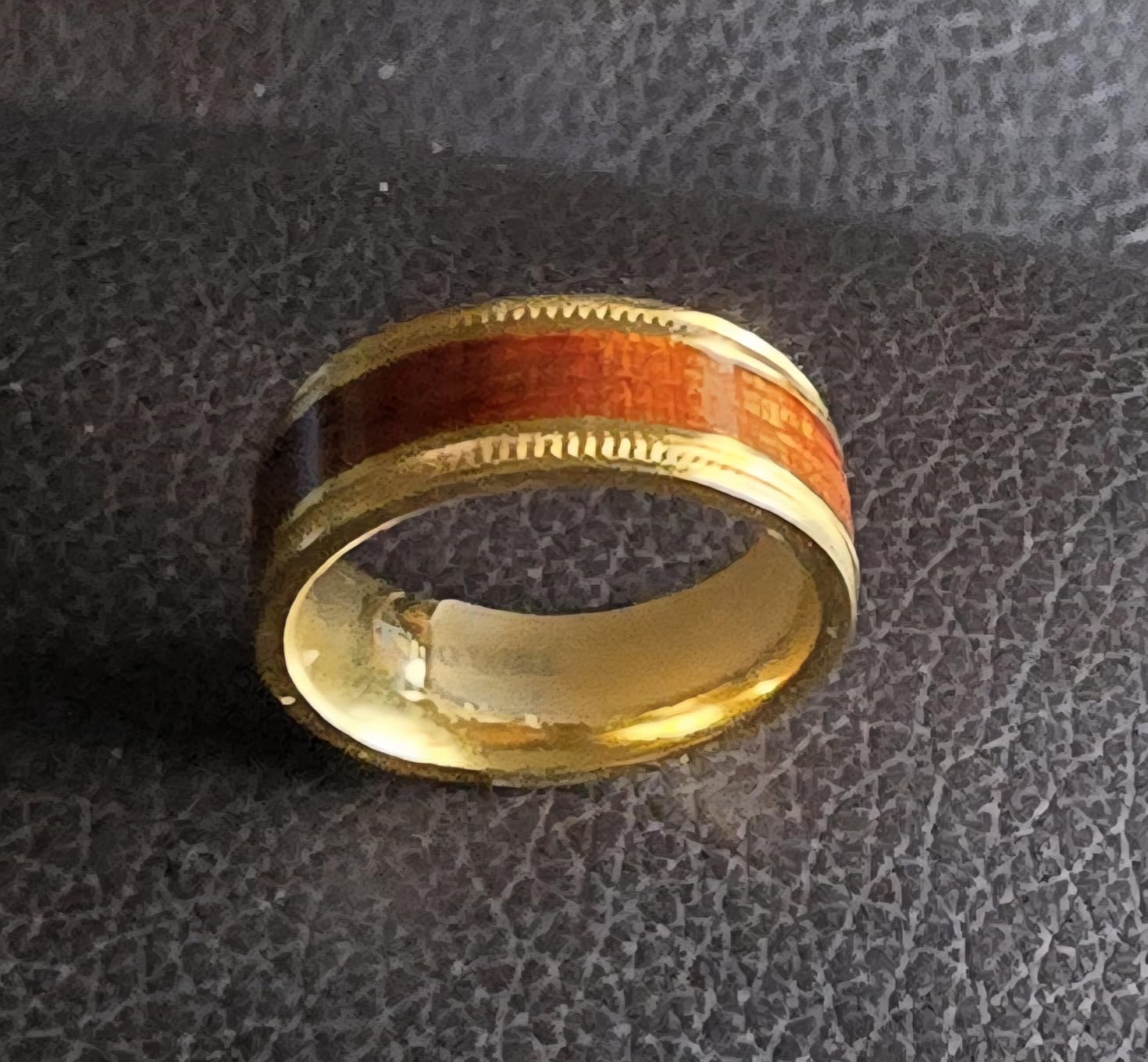 King Will Titanium Wedding Band for Men Size 6-14 | Black/Silver/Gold, 7-8mm, Comfort Fit, Koa/Maple Wood Inlay, Everyday Wear customer photo 1