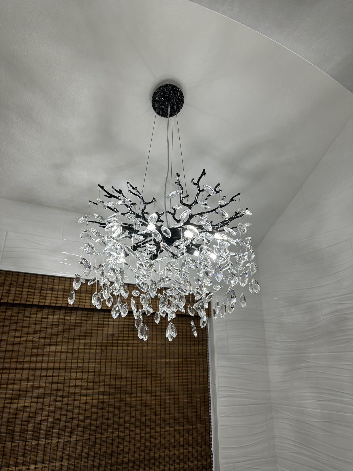 Modern Tree Branch Crystal Chandelier Luxury Silver Crystal Pendant Lighting 23.6