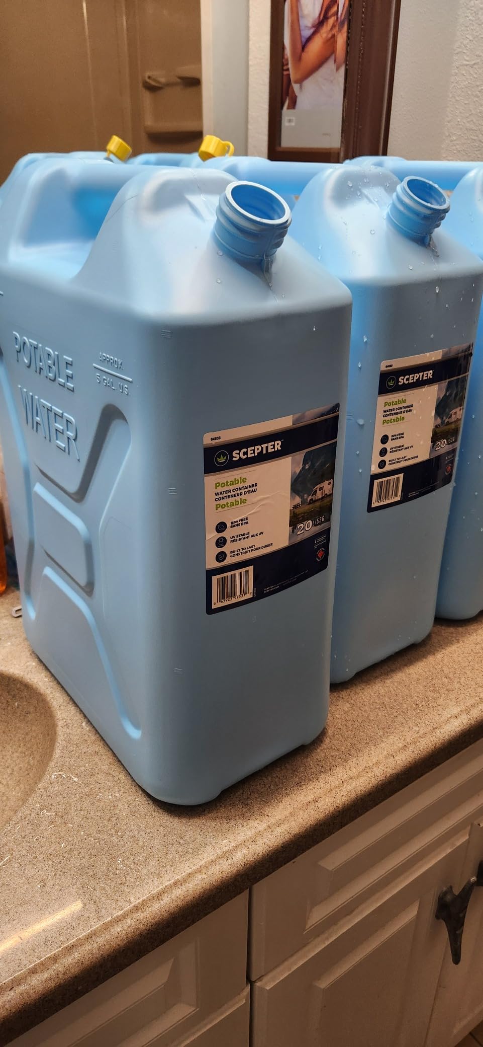 Scepter Portable Plastic Military Style Food Grade 5 Gal Water Jug Container with Reversible Spout for Camping & Emergency Storage, Blue customer photo 2