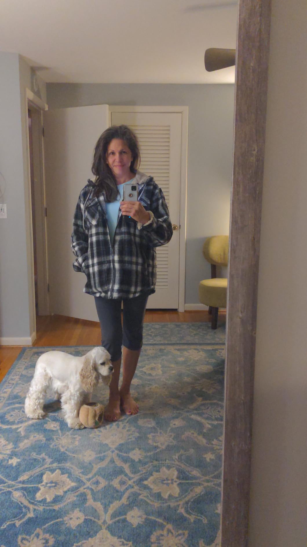 WINDFIT Women's Full Zip Fleece Flannel Jacket Plaid Sherpa Lined Jacket customer photo 1