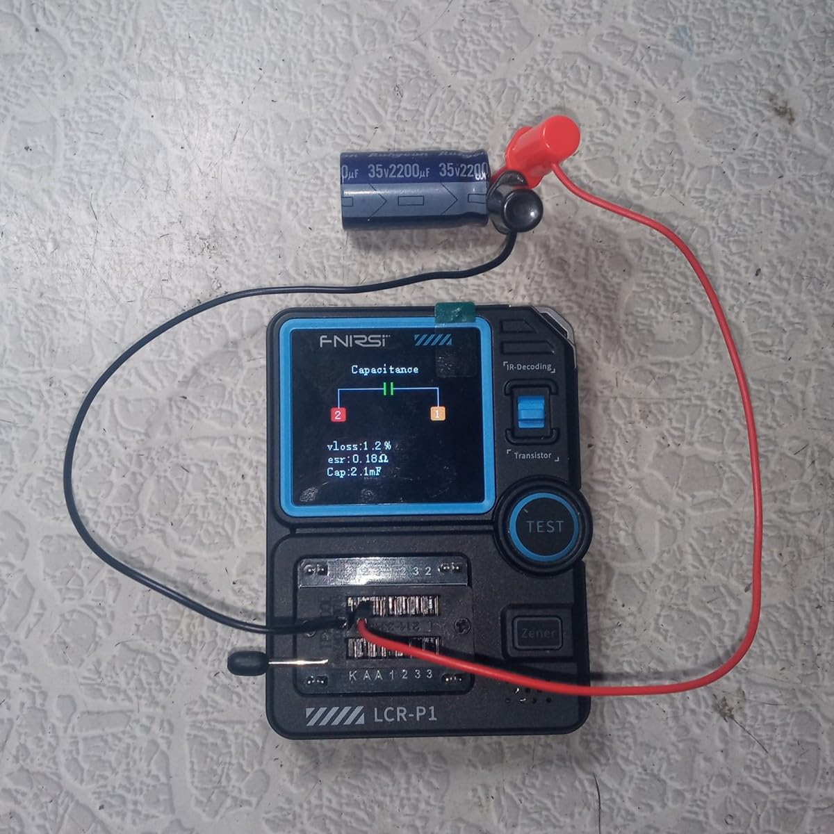 FNIRSI LCR-P1 Transistor Tester, Mosfet Transistor Capacitor Tester, SMD Electronic Component Tester, Diode Triode Zener Diode Resistance Inductance Battery Test LCR Meter MOS PNP NPN ESR Meter customer photo 1