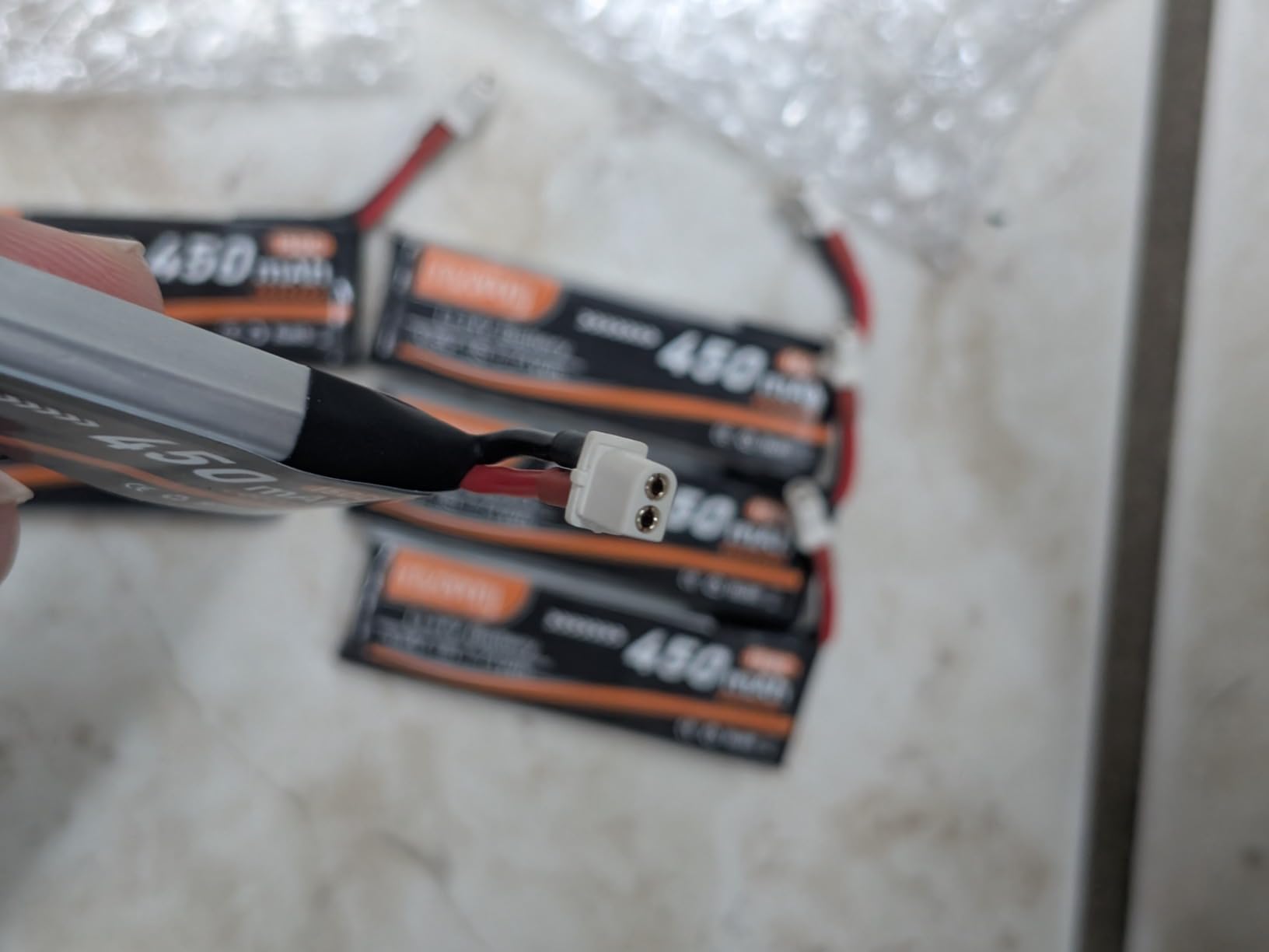 Crazepony 6pcs 1S Battery BT2.0 3.8V 150C 450mAh Lipo Battery with BT2.0 Connector for 1S FPV Tiny Whoop/Brushless Whoop Drone customer photo 1