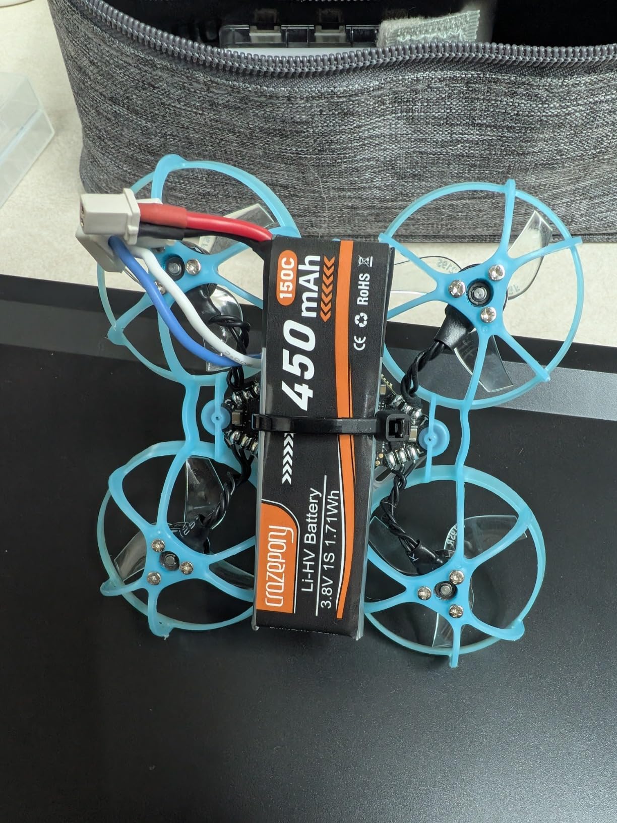 Crazepony 6pcs 1S Battery BT2.0 3.8V 150C 450mAh Lipo Battery with BT2.0 Connector for 1S FPV Tiny Whoop/Brushless Whoop Drone customer photo 2