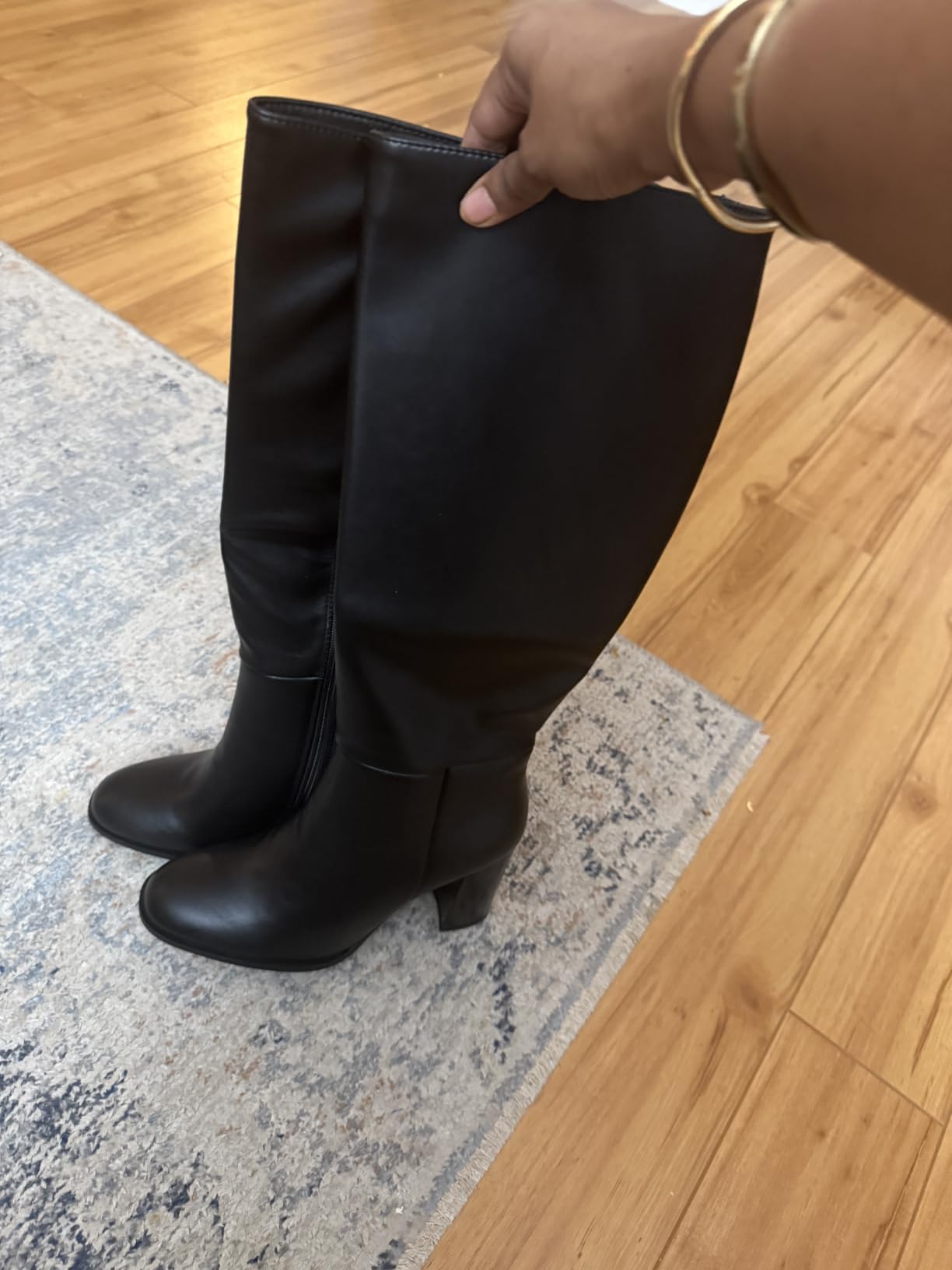 Lumeheel Women Knee High Boots - Round Toe Chunky Heel Tall Boots with Side Zip, Fashion Long Gogo Boots for Fall Winter customer photo 1
