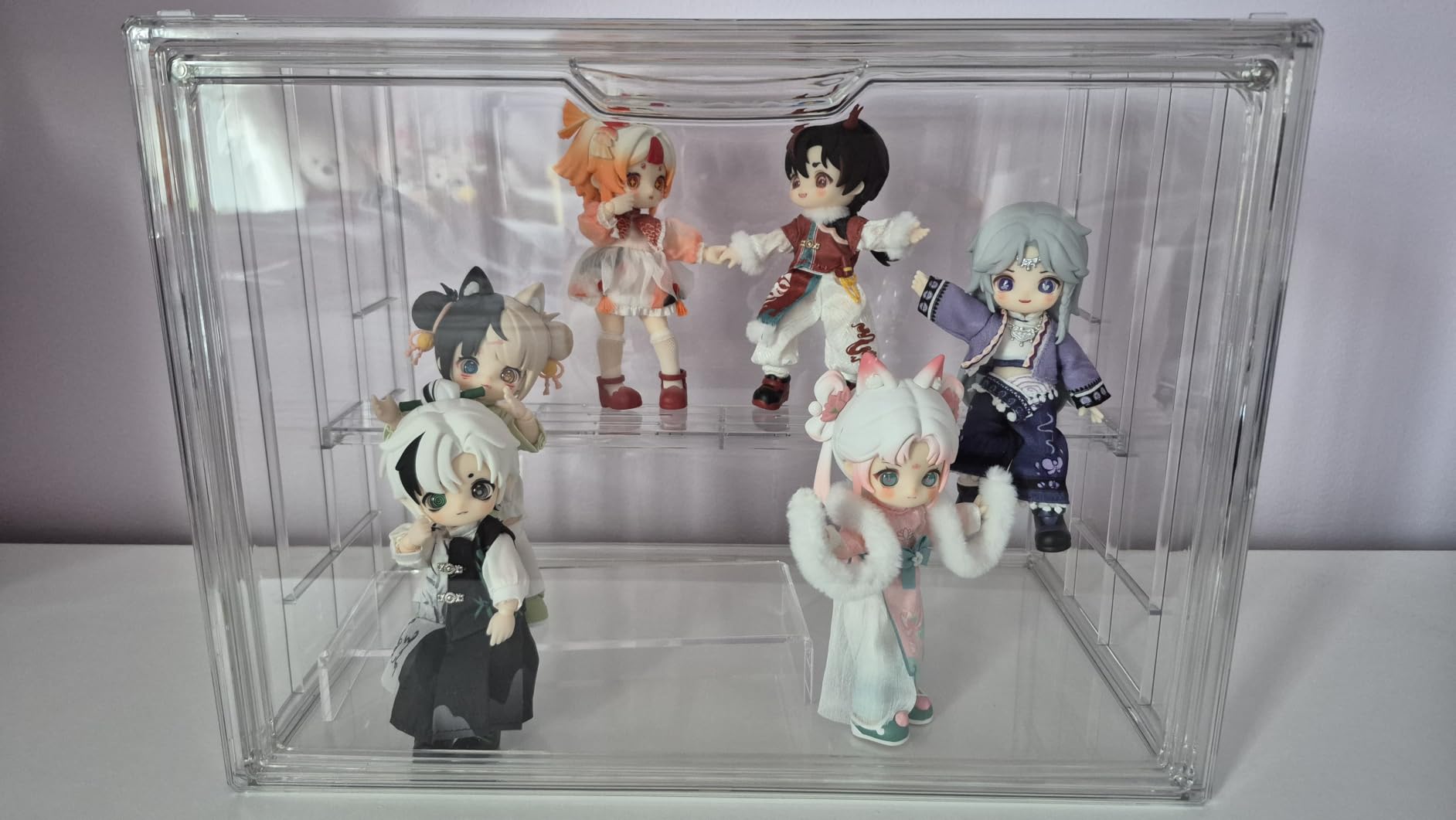 Display Case for Collectibles 4 Layer Updated Adjustable Acrylic Display Case with Magnetic Door Clear Stackable Display Box Hobby Display Cases for Figures, 2 Pack customer photo 1