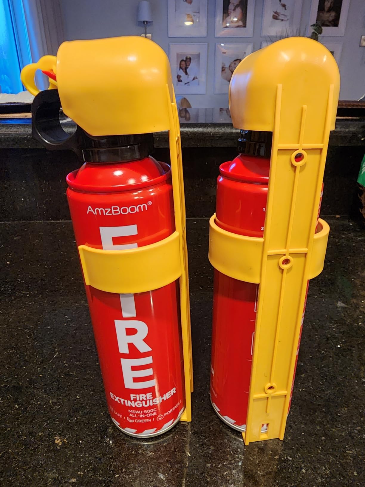 AmzBoom 2-Pack Fire Extinguisher for Home, Kitchen, Car, and Grill with Mounting Bracket - Extinguishing Spray, Compact A, B, C, K - Eco-Friendly, Prevents Reignition customer photo 1