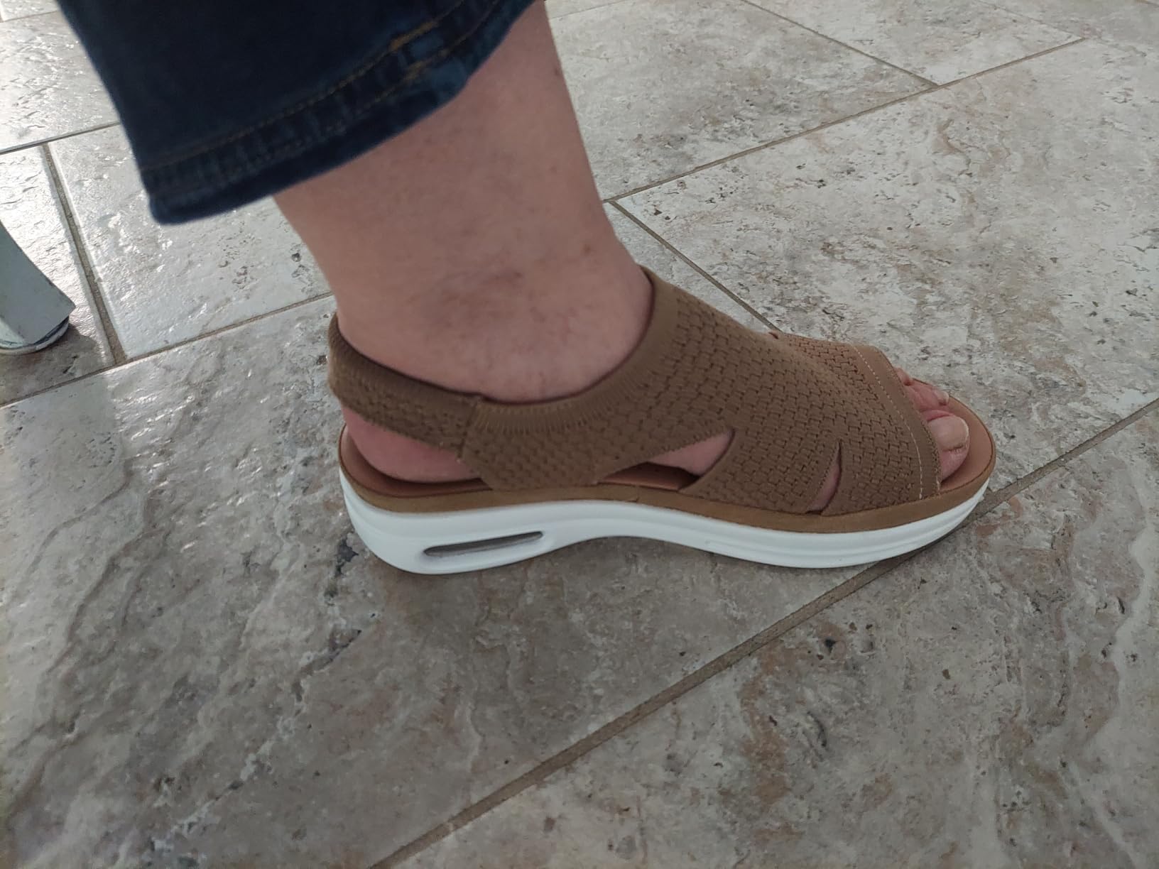 Womens Comfortable Walking Sandals Slip On Air Cushion Slingback Open Toe Platform Summer Shoes customer photo 2