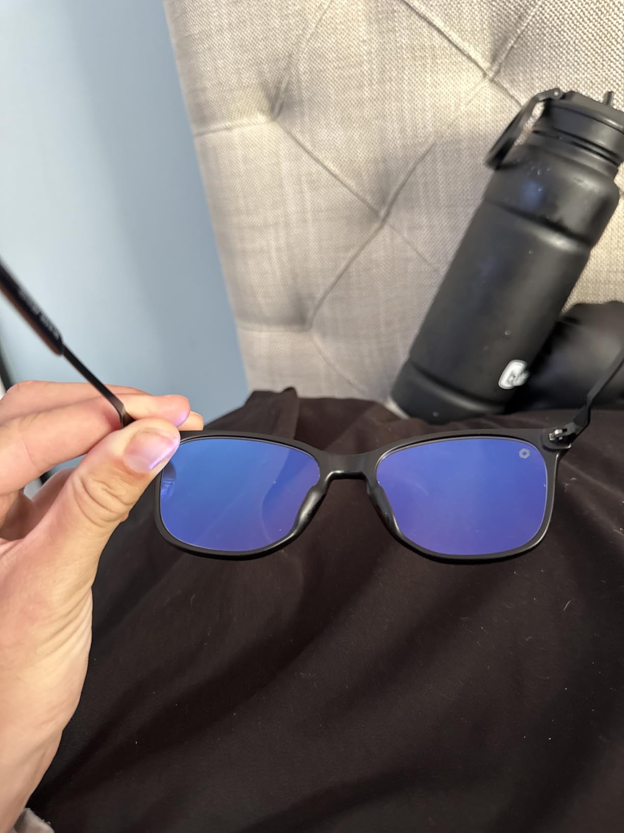 Blue Light Glasses for Men, Lightweight Computer Gaming Glasses, Stylish Anti Eyestrain Blue Light Blocking Men customer photo 2