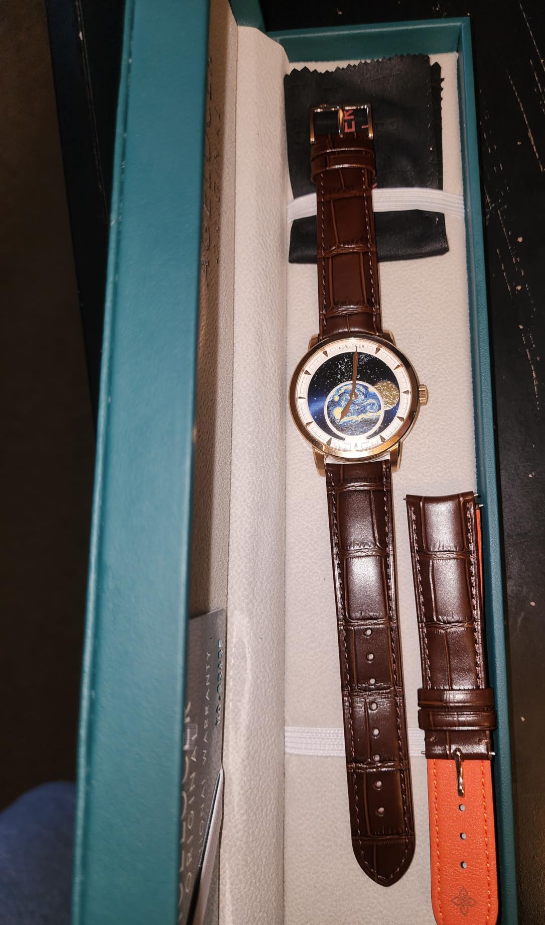 Moon Phase Watch Original Design, Automatic Mechanical Watches for Men, Leather Strap Waterproof Dress Watch Mens Gift customer photo 2