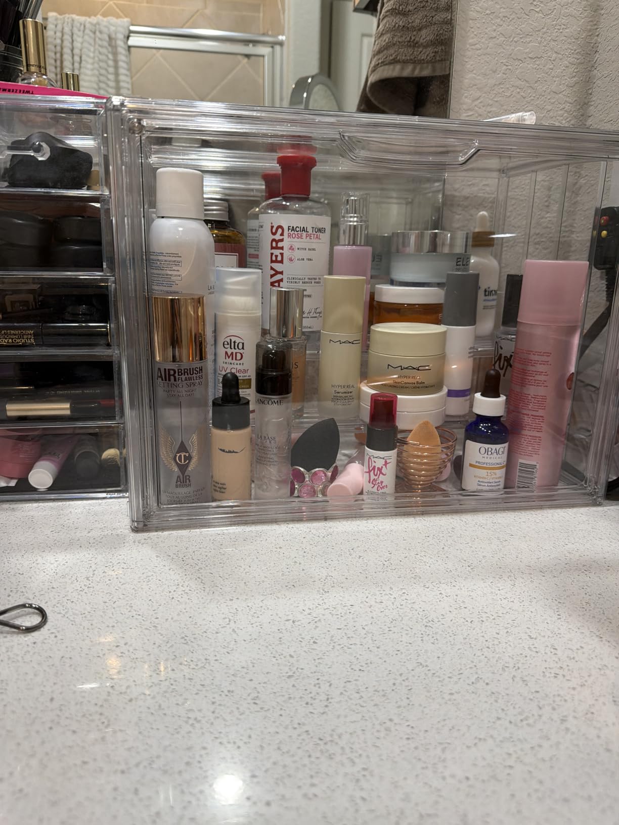 Clear Acrylic Display Case Upgrade 4 Tier Figure Display Cases with 3 Movable Dividers, Stackable Display Box Showcase with Magnetic Door for Collectibles (Large-1pack) customer photo 2