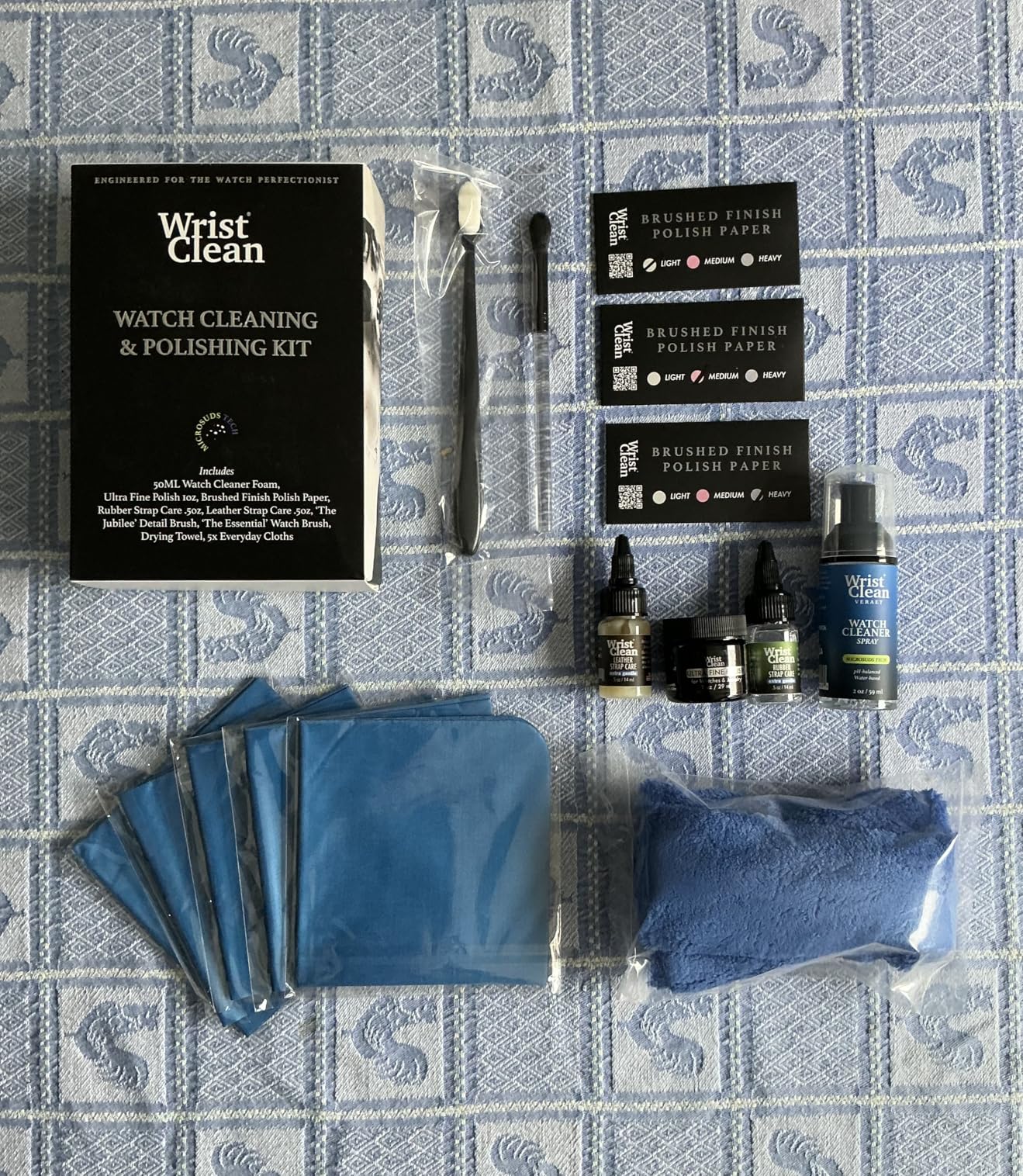 Premier Watch Cleaning Kit & Watch Polishing Kit | Cleaner, Polish, Rubber & Leather Strap Care, Microfiber Cloths, Brushes | Premium Timepiece Cleaning Tools | USA Made (9 Piece) customer photo 1