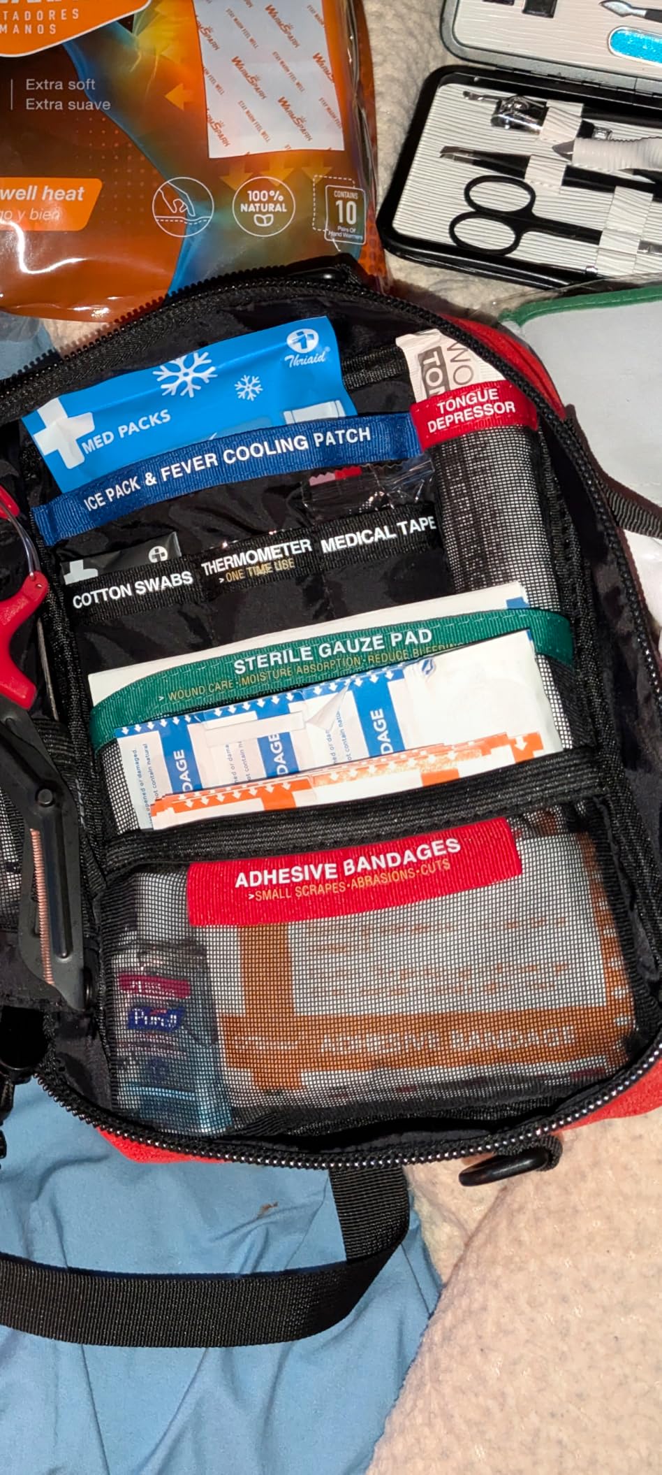 430 Piece First Aid Kit, Well-Organized Premium Waterproof Compact Trauma Medical Kits for Any Emergencies, Ideal for Home, Office, Car, Travel, Outdoor, Camping, Hiking, Boating (Red) customer photo 1