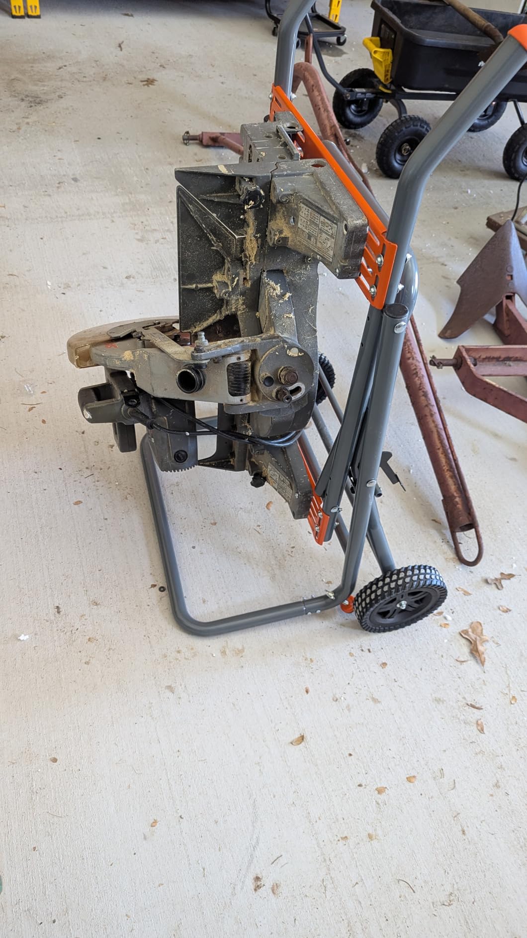 VEVOR Portable Table Saw Stand, 350 lbs Load Capacity, Rolling Foldable Table Saw Table with 8 Inches Rubber Wheels, Heavy Duty Construction, Universal for Most Brands of Saws customer photo 1