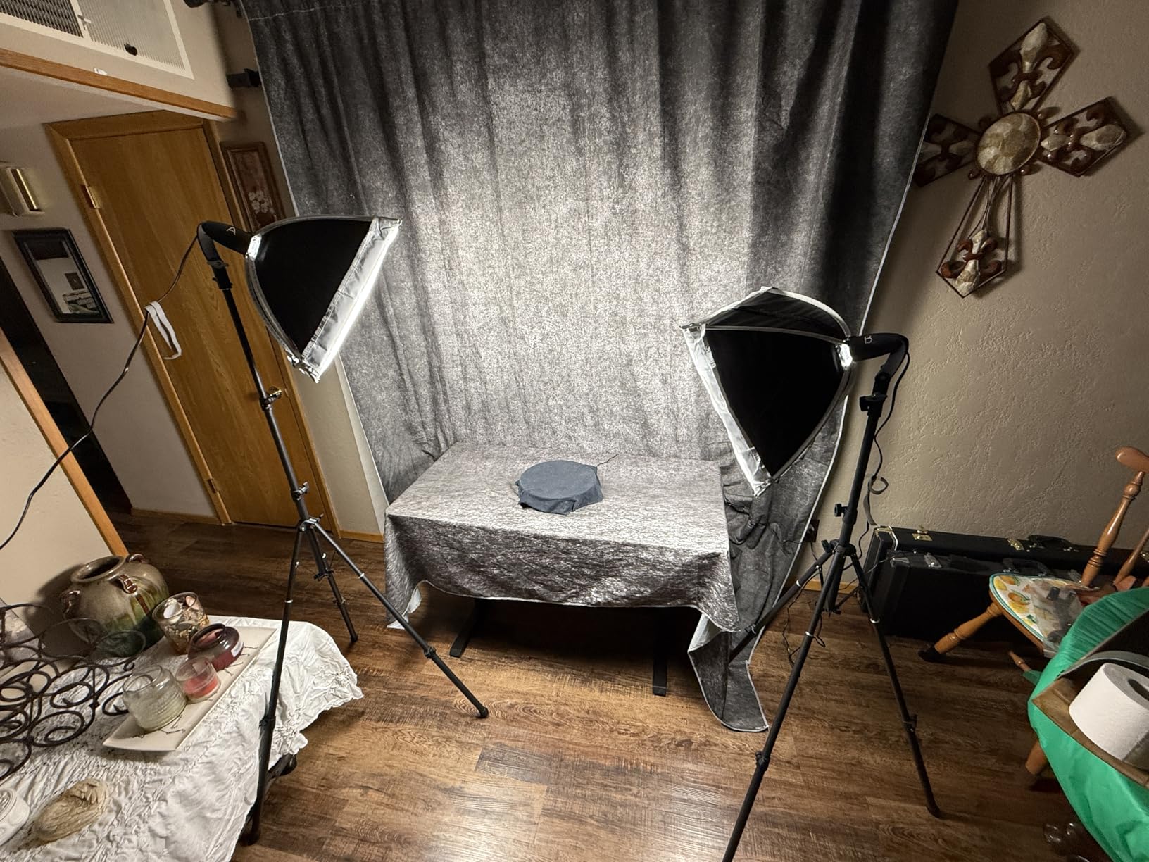 UrcTepics 8x10 ft Grey Fabric Photo Backdrops, Classic Abstract Texture Backdrop for Headshots and Portraits, Vintage Photography Background for Studio and Events customer photo 2