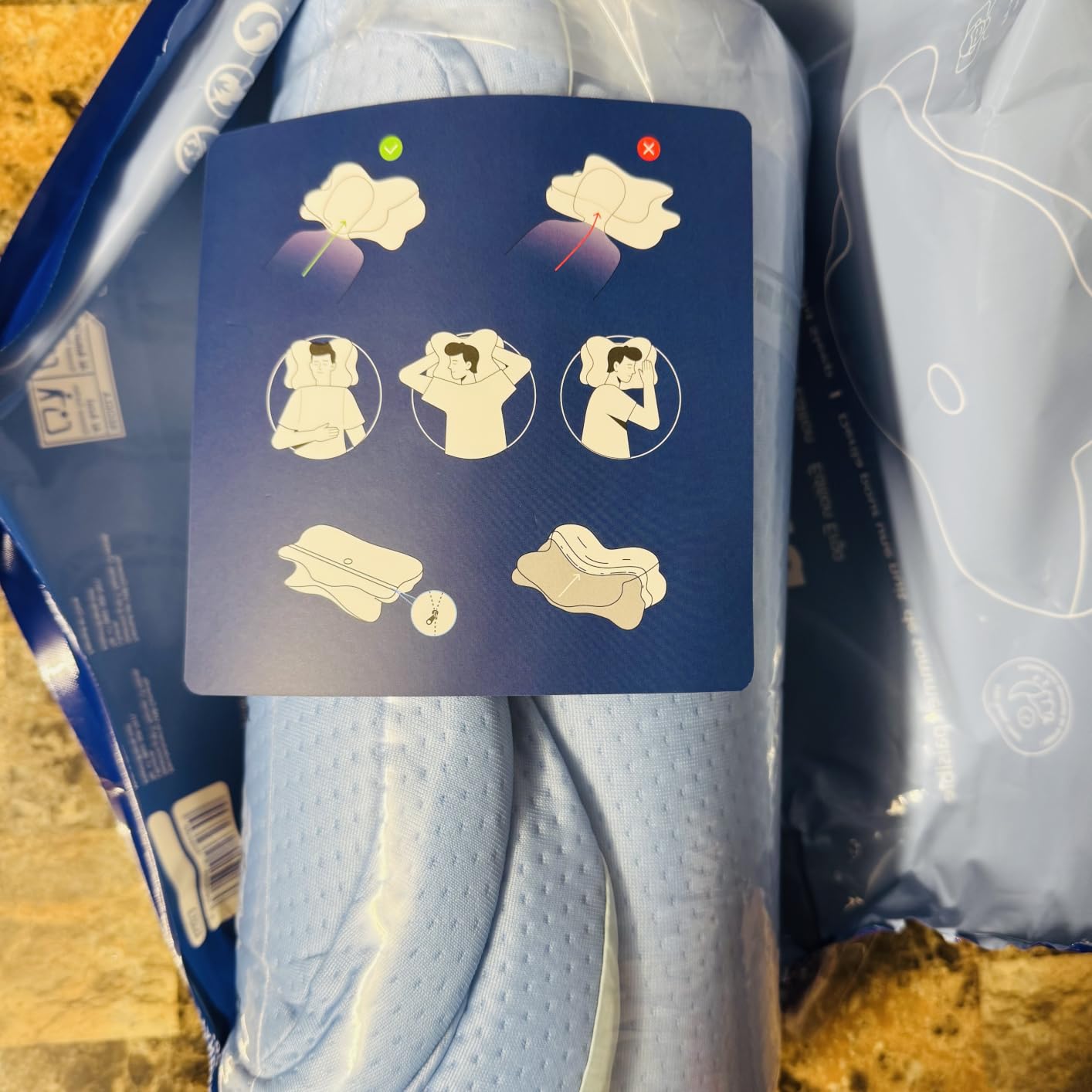 Derila Ergo Cervical Neck Pillow for Sleeping - Contour Memory Foam Pillow for Back, Side Sleeper Pillows 21.25 x 14.17 x 4.72 inches customer photo 1