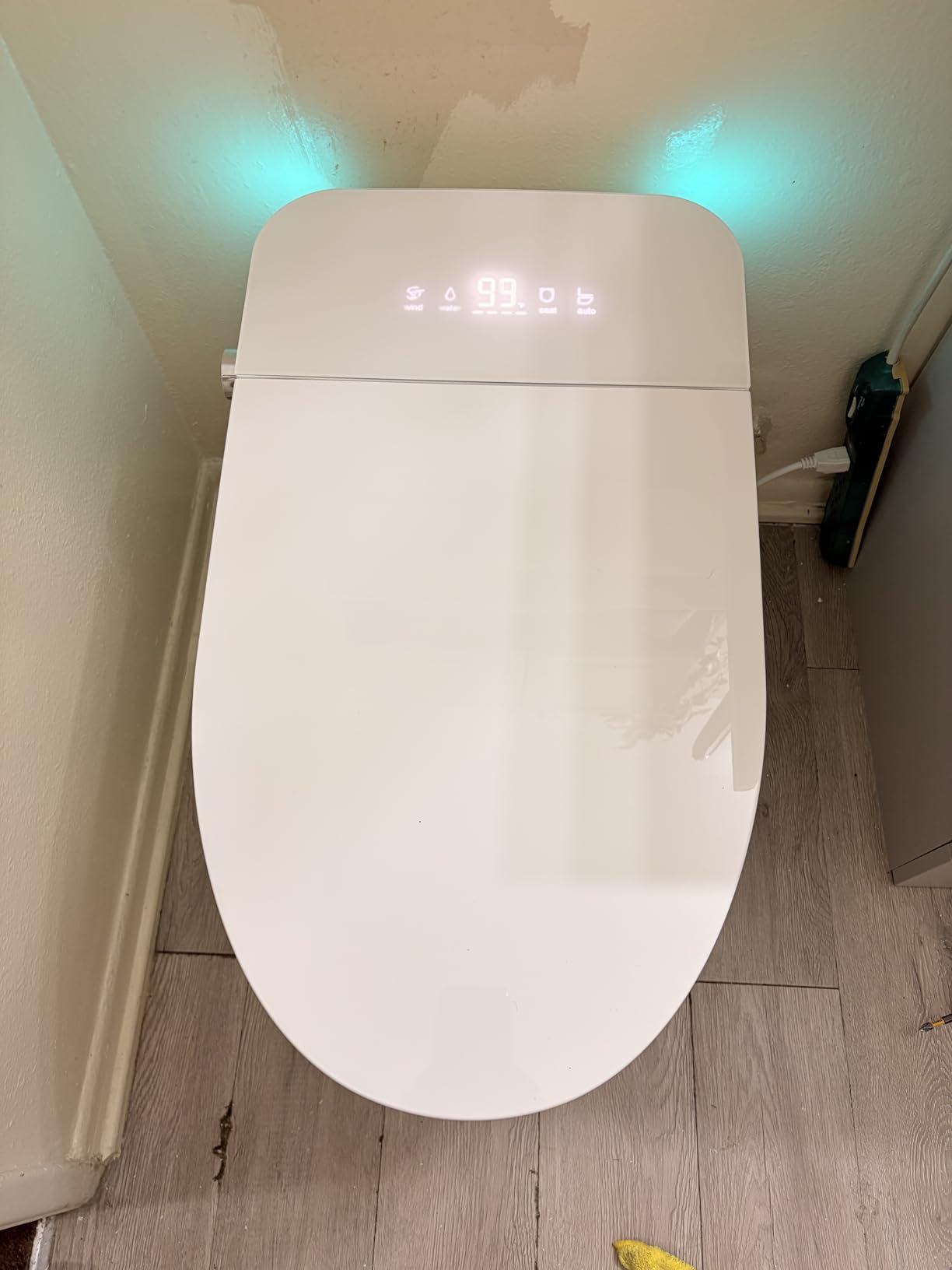 Smart Toilet with Bidet Built In, One Piece Bidet Toilet with Auto Dual Flush, Foam Shield, Modern Elongated Tankless Toilet with Foot Sensor, Heated Bidet Seat, Warm Water & Dryer, LED Display customer photo 1