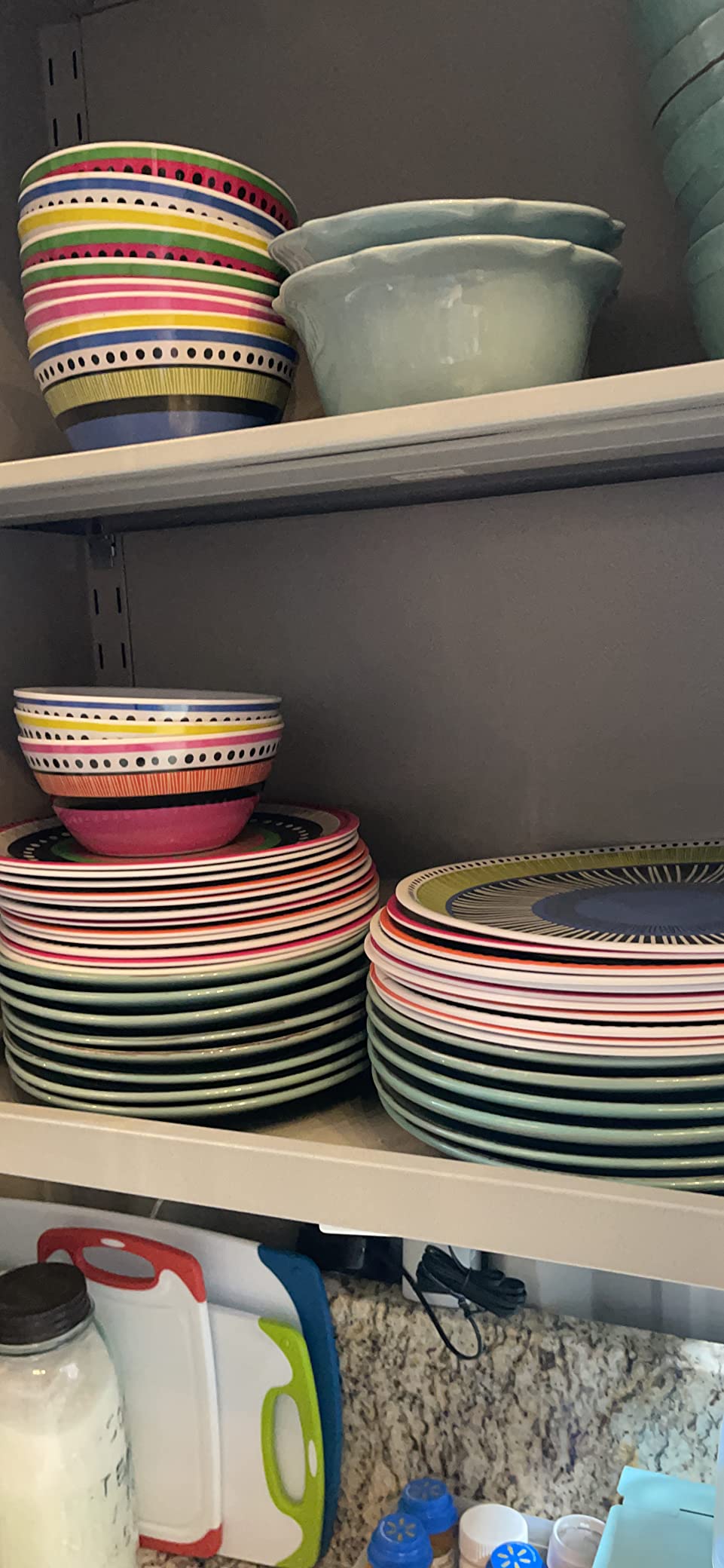 Gibson Home Folsom Shores 12 Piece Unbreakable Modern Melamine Plates and Bowls Dinnerware Set - Outdoor, Camping, & Everyday Use - White W/Black Rim customer photo 2