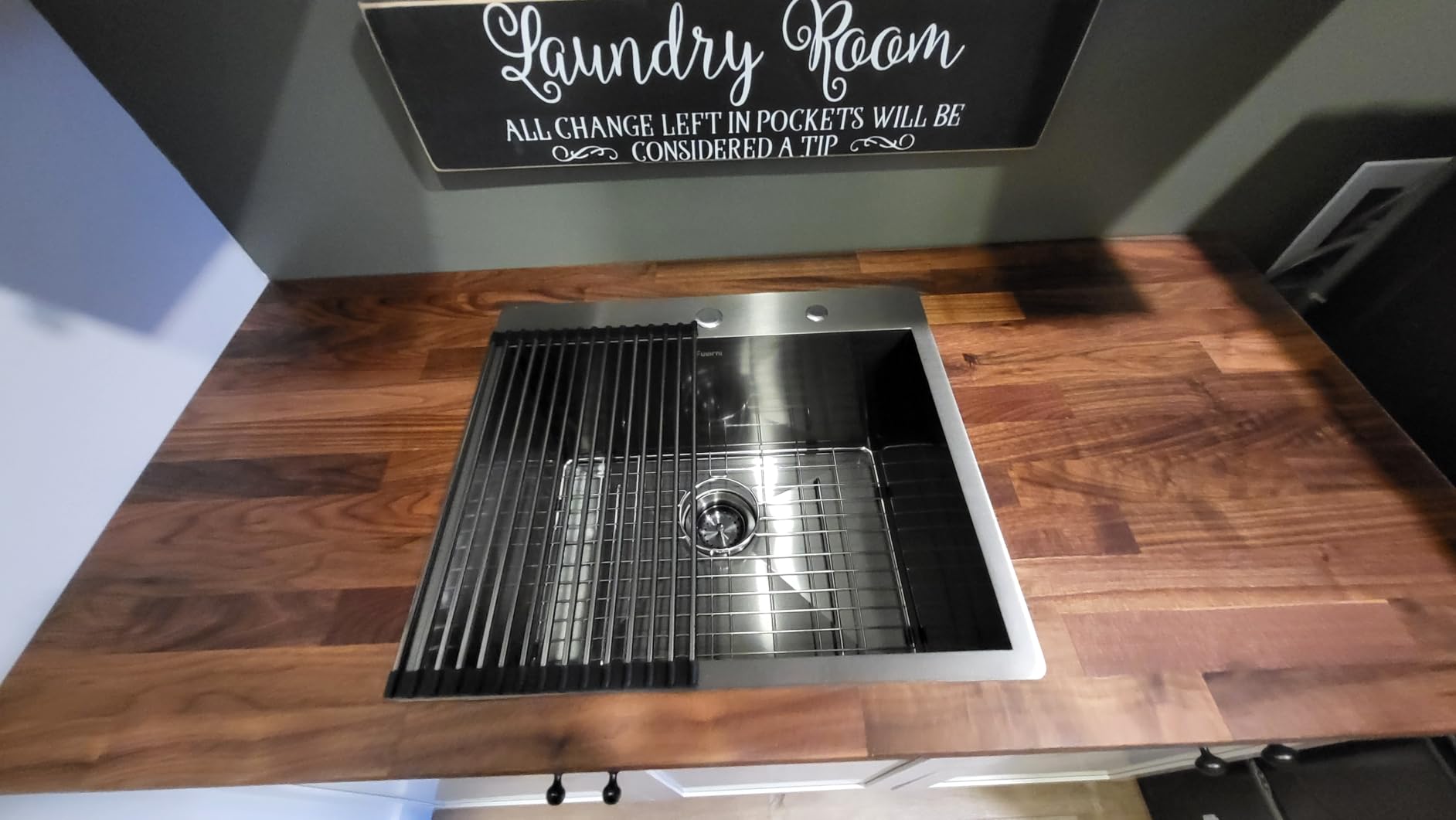 25x22 Drop In Laundry Utility Sink with Faucet Combo | 16 Gauge 304 Stainless Steel 12 Inch Deep Single Bowl Top Mount Sink Basin customer photo 1