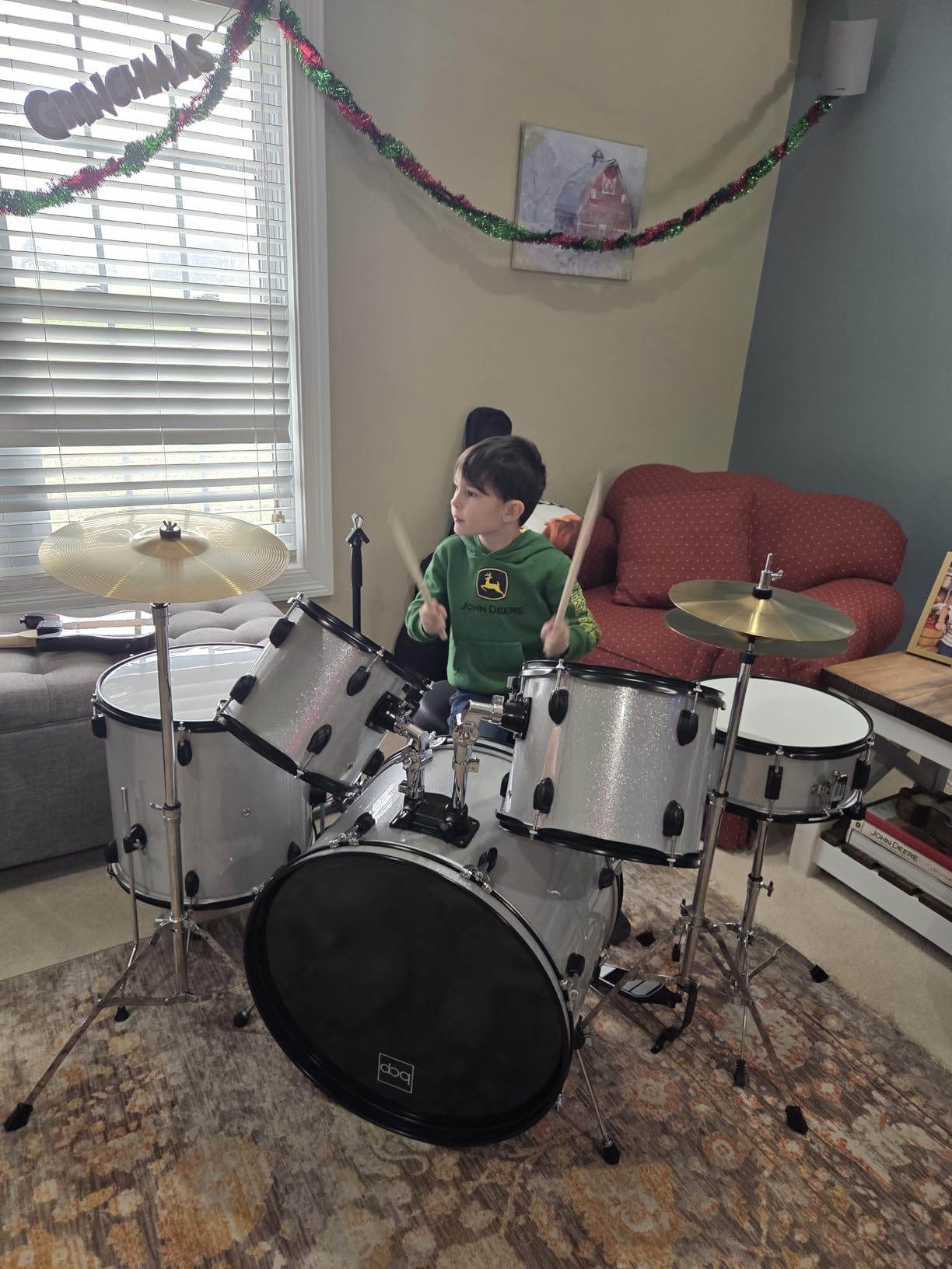 Best Choice Products 5-Piece Full Size Complete Adult Drum Set w/Cymbal Stands, Stool, Drum Pedal, Sticks, Floor Tom - Red Sparkle customer photo 1