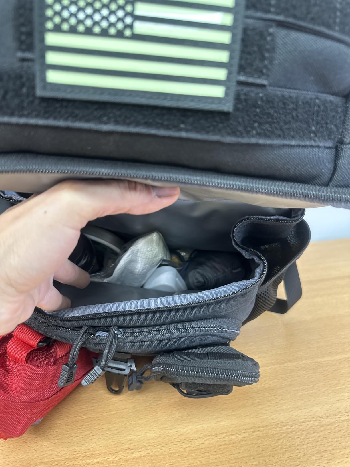 MOZETO Lunch Backpack for Men, Tactical Inspired Double Deck Cooler Backpack customer photo 2