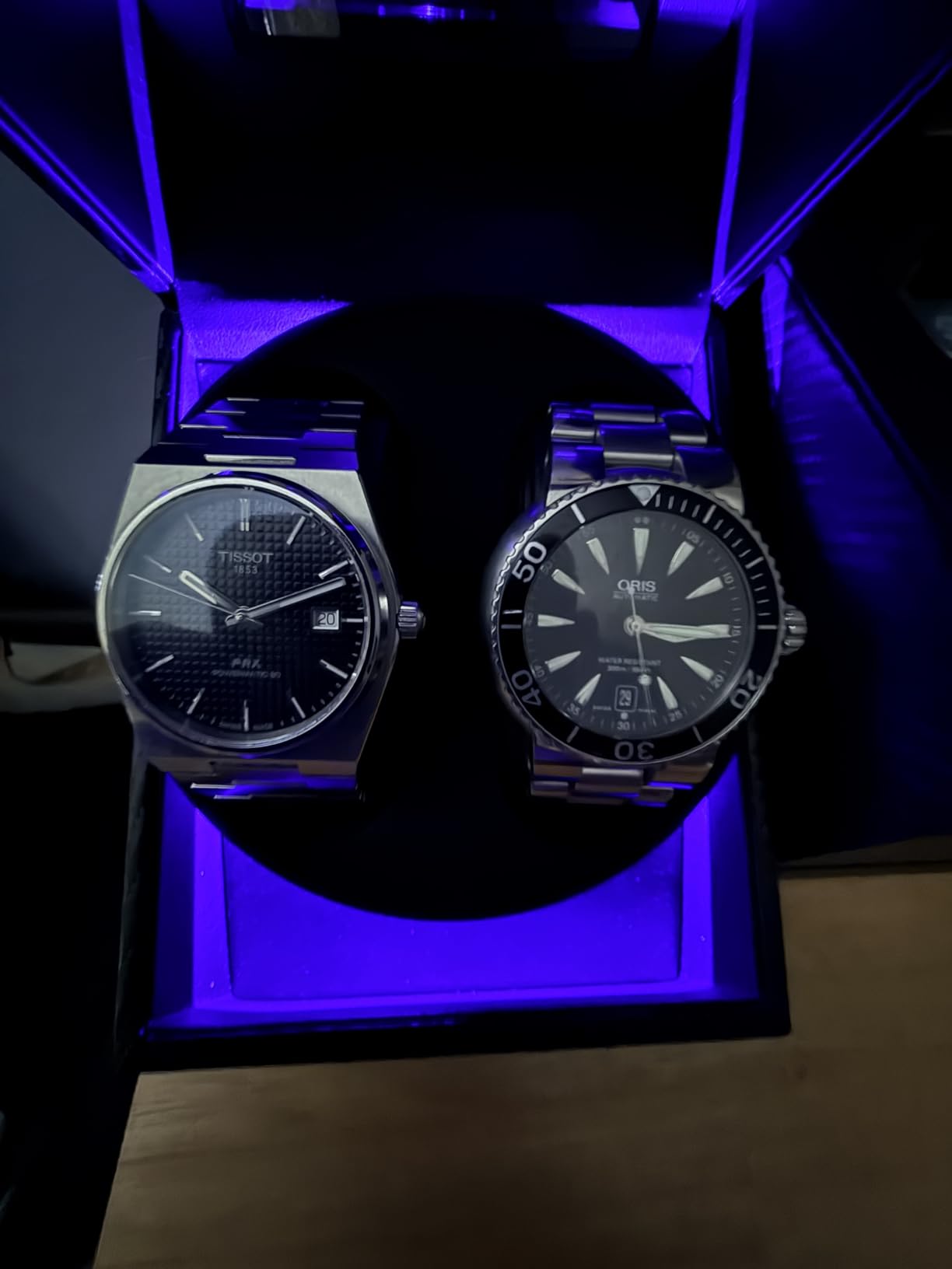 BEWISHOME Watch Winder for Automatic Watches, Double Watch Widner with Led Light 4 Modes, Automatic Watch Winder Box Watch Spinner with Japanese Quiet Motor Type-C Adapter or Battery Powered, SYQ02C customer photo 2