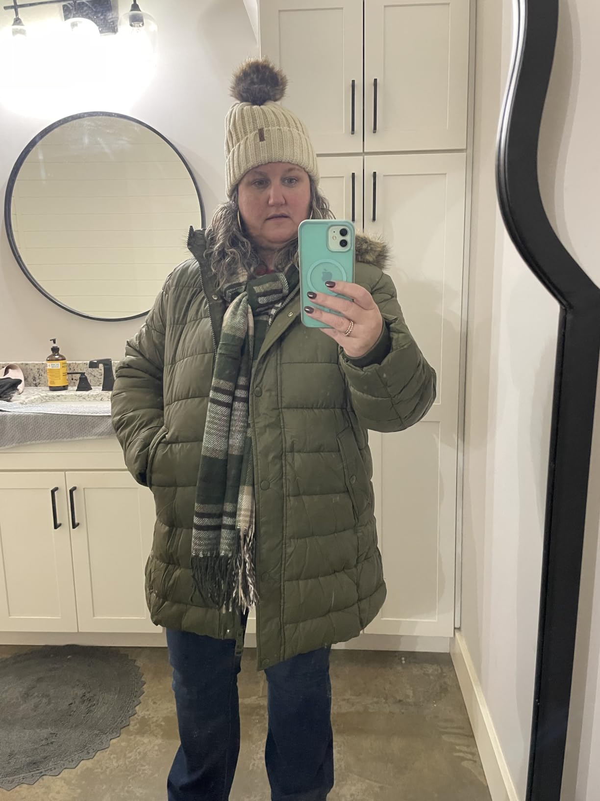 Women's Winter Thickened Down Jacket Warm Long Puffer Coat | Waterproof Parka with Faux Fur Removable Hood customer photo 1