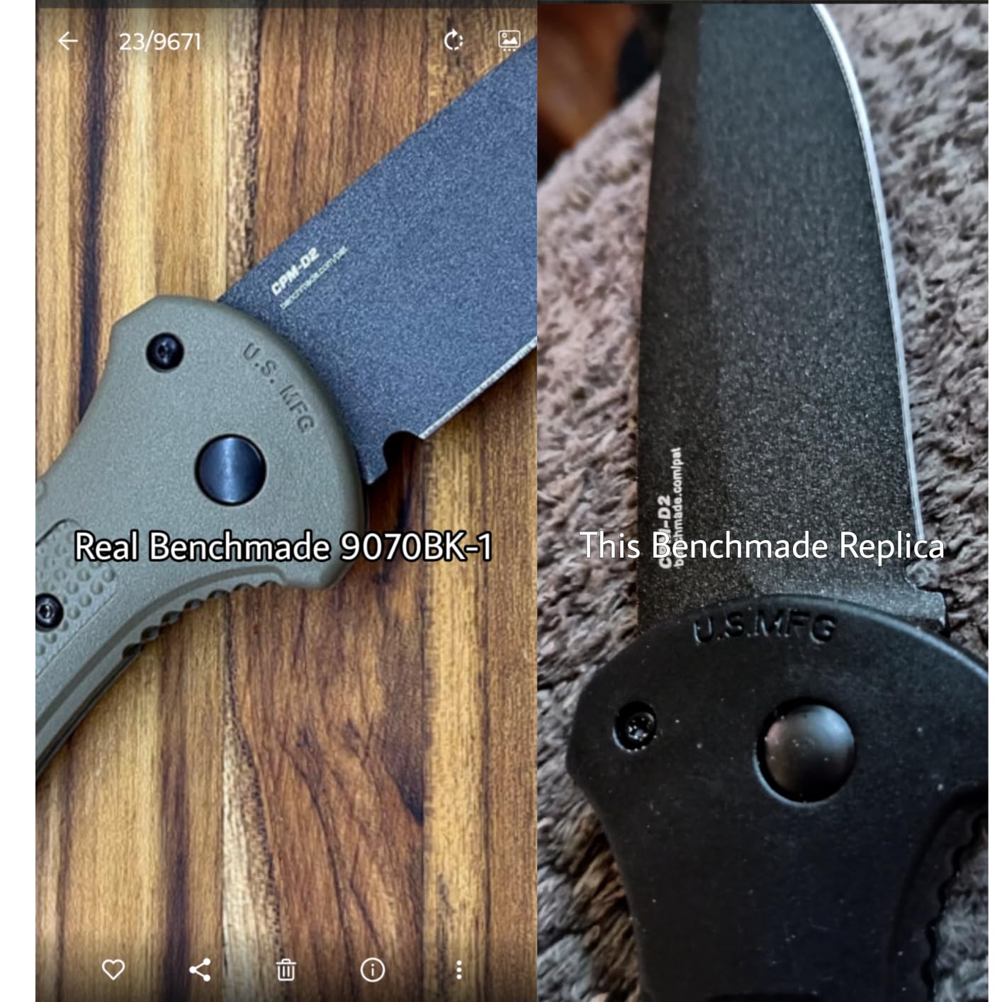Outdoor Self Defense Pocket Knife, 9070 Pocket Folding Knife, D2 Steel Blade Non-Slip Fiberglass Handle, EDC Multi-Functional Sharp Tactical Knife customer photo 1