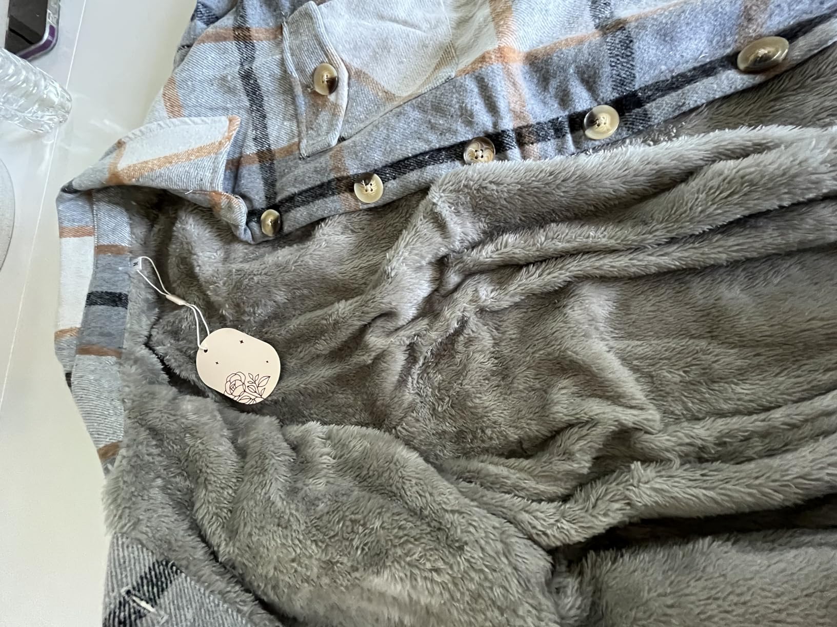 Zeagoo Flannel Jacket for Women Sherpa Fleece Lined Winter Plaid Coats customer photo 2