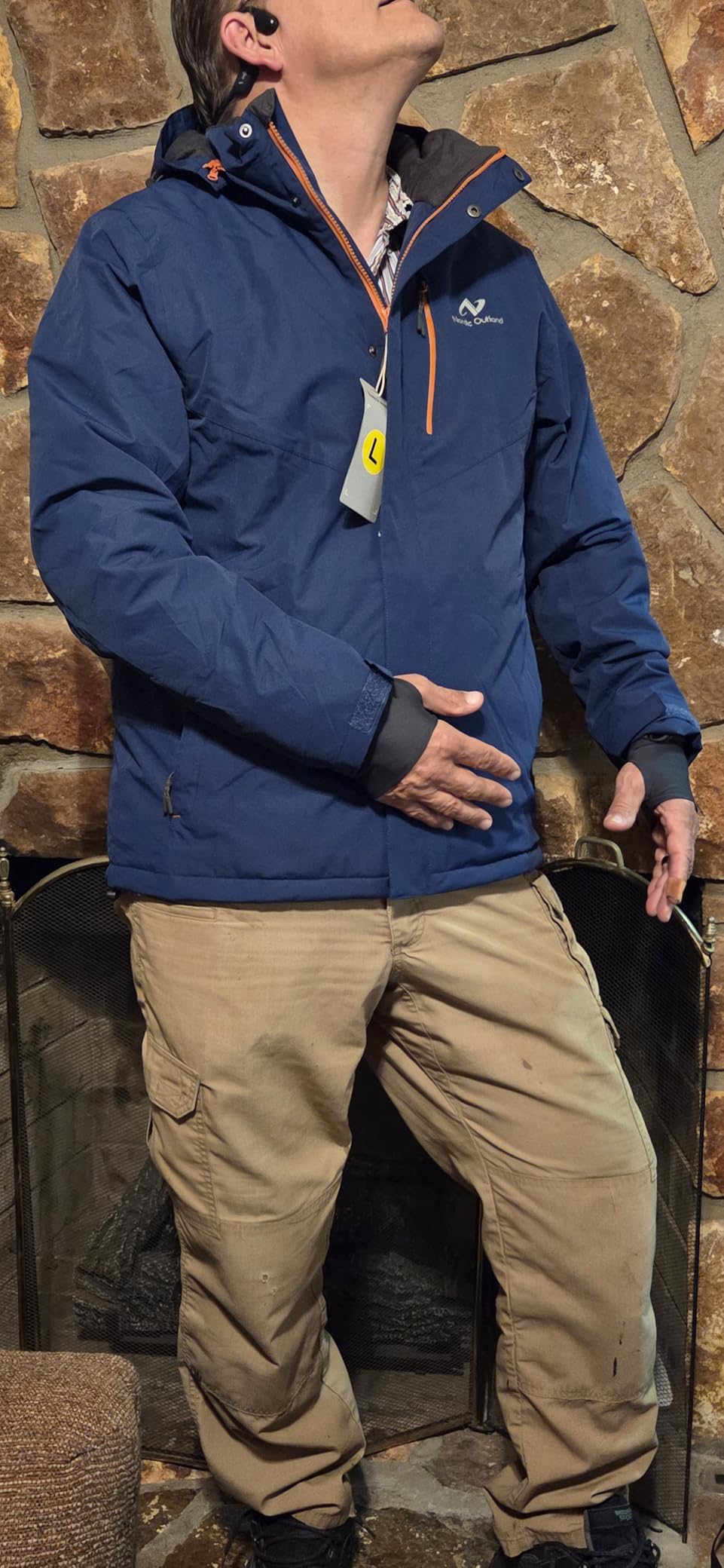NORDIC OUTLAND Men's Winter Ski Jacket, Waterproof Insulated Snow Coat, Windproof Hooded Warm Raincoat Windbreaker customer photo 2