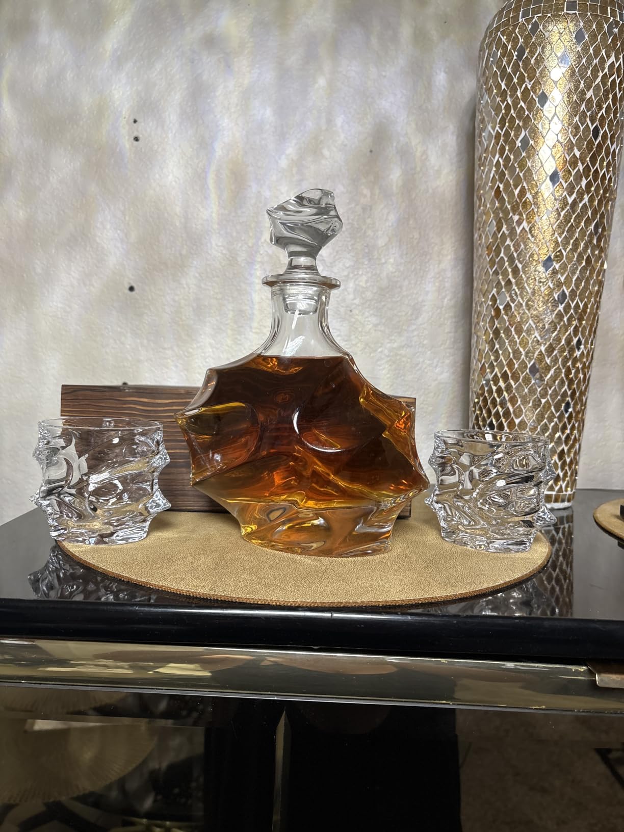 TSUKIGLASS Storm Crystal Cocktail Whiskey Glasses Set of 4, Gift for Men | Japanese Old Fashioned Rocks Tumblers, 8.45oz, Lead-Free Crystal, Gift-Ready Box customer photo 1