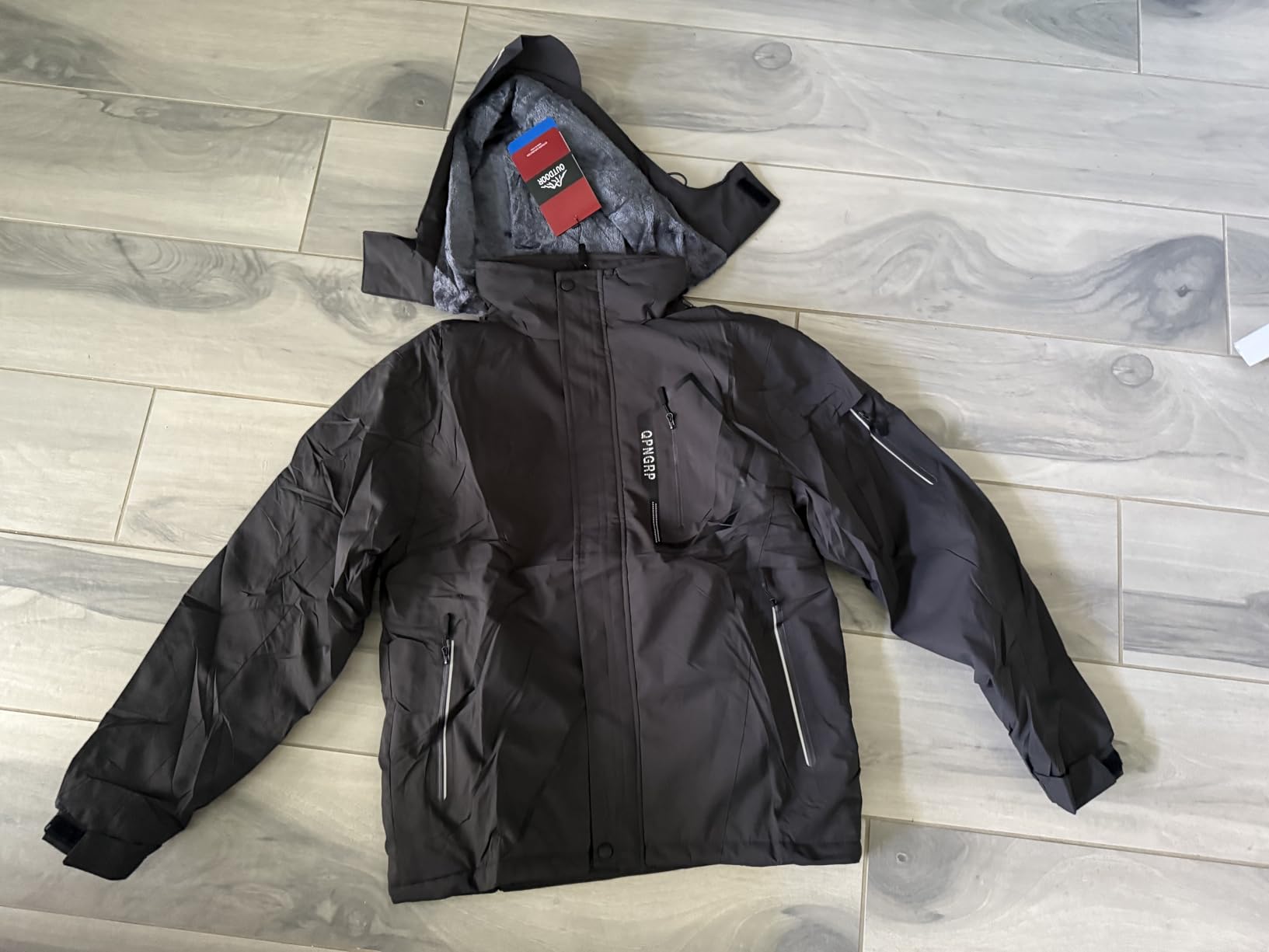 QPNGRP Men's Ski Jacket Waterproof Insulated Winter Coat 5 Zipper Pockets customer photo 2