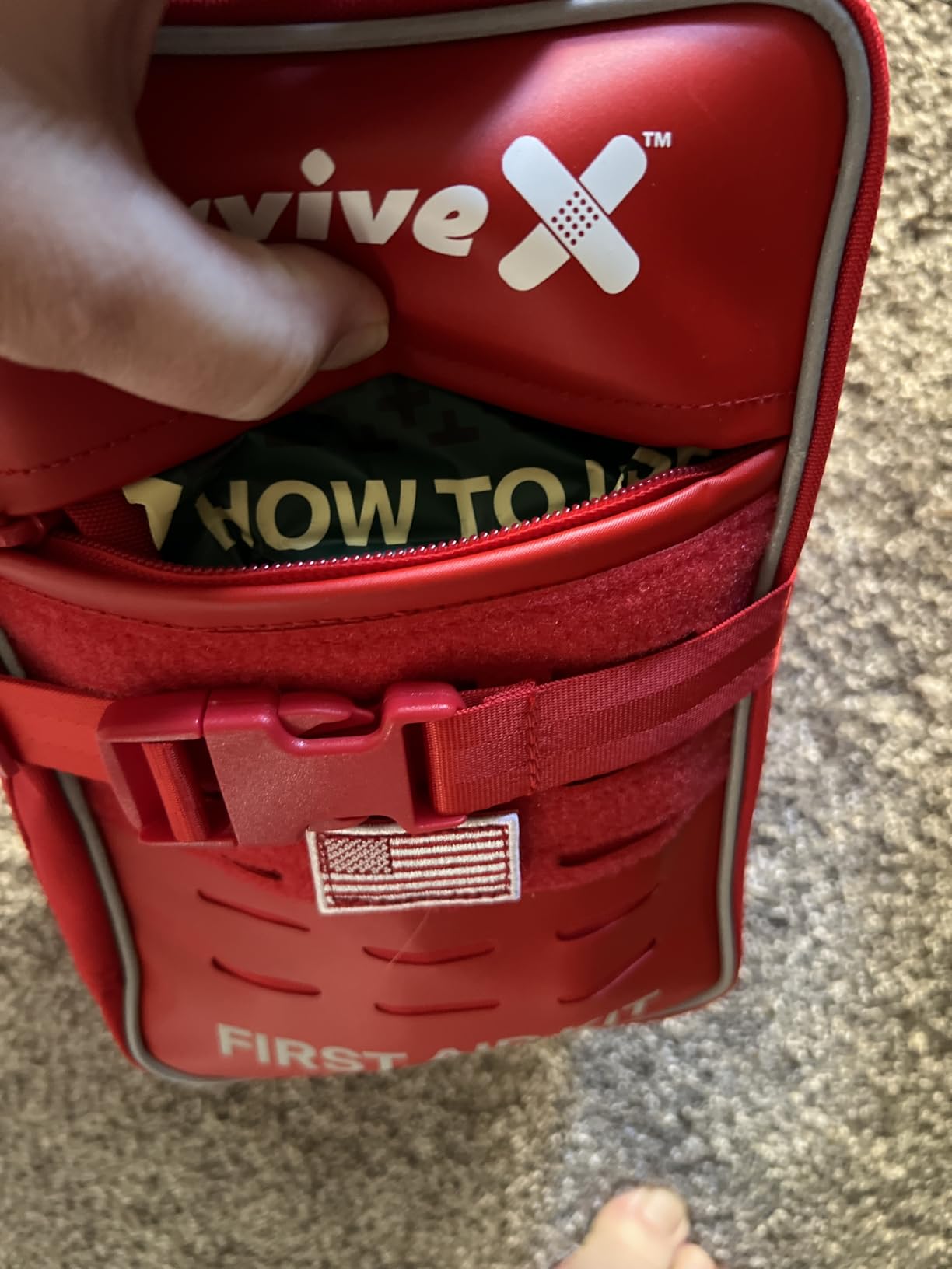 SurviveX Large Pro First Aid Kit, Labeled Pockets, Zip Stitch Wound Closure | Emergency kit for 5-6 people, close wounds without stitches, organized first aid for car, home, travel, camping, outdoors customer photo 1