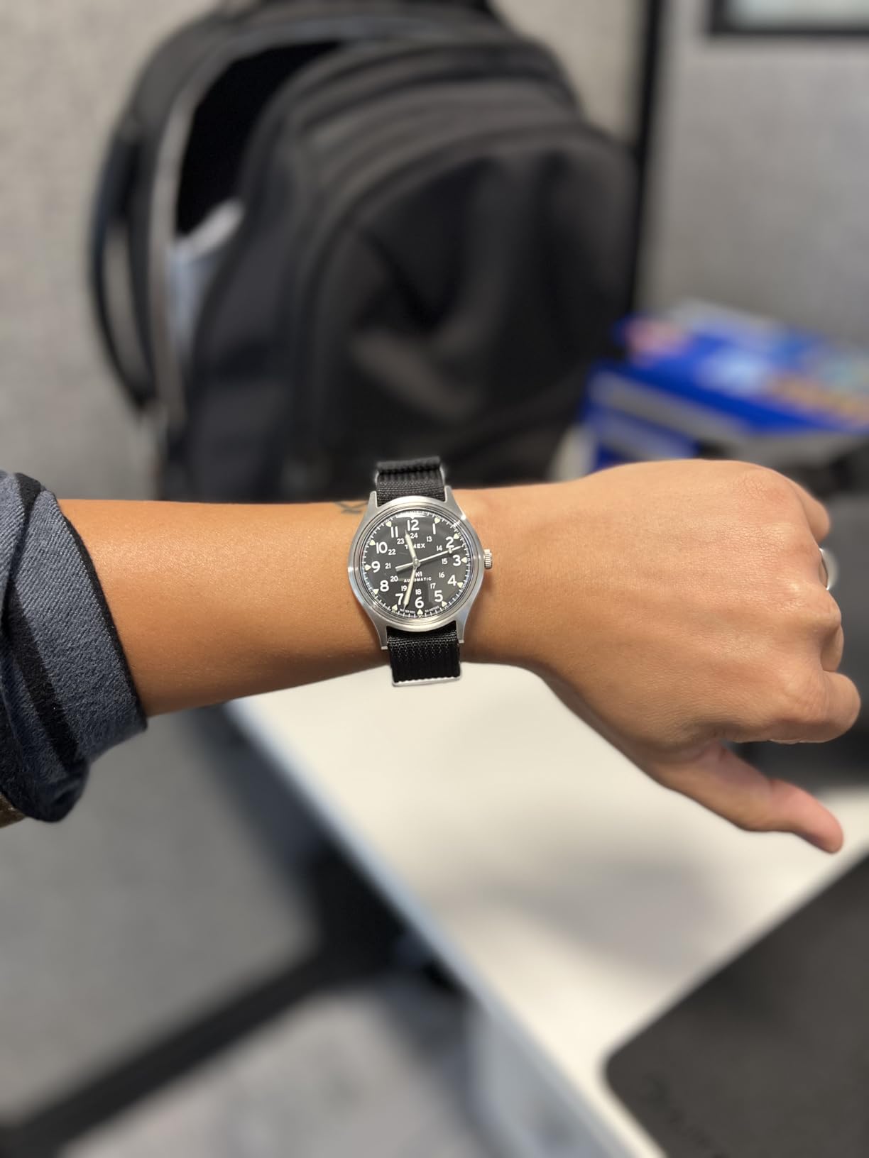 Anchor Strap Co | Ribbed Nylon Watch Strap | Ridge Weave Quick-Dry Band | Brushed Stainless Steel Buckle | Floating Keeper | Heat-Sealed Notches | 5.75-8.5in Wrists customer photo 2