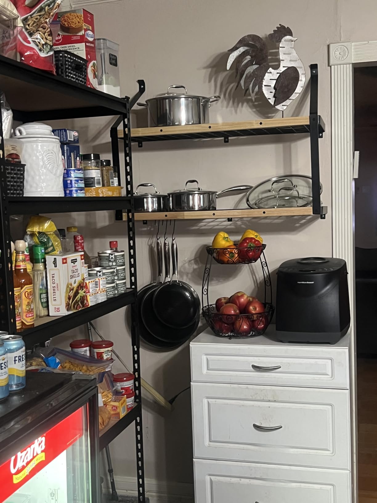 KES 132lb Heavy Duty Hanging Pot Rack Wall Mounted, 34 Inch Solid Wood Pot Rack Wall Mounted with 20 Sturdy Hooks, 2-Tier Wooden Pots Hanger Organizer Matte Black, KUR529S85B-BK customer photo 2