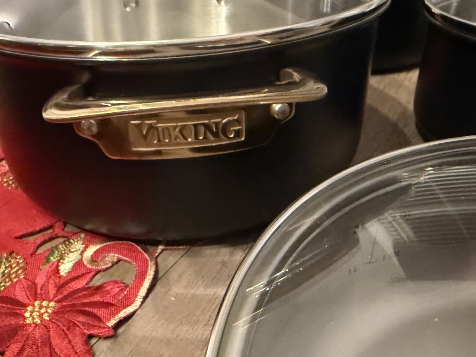 Viking 3-Ply Cookware Set, 10 Piece Stainless Steel Kitchen Cookware with Glass Lids, Oven Safe, Induction Ready, Black with Copper customer photo 2
