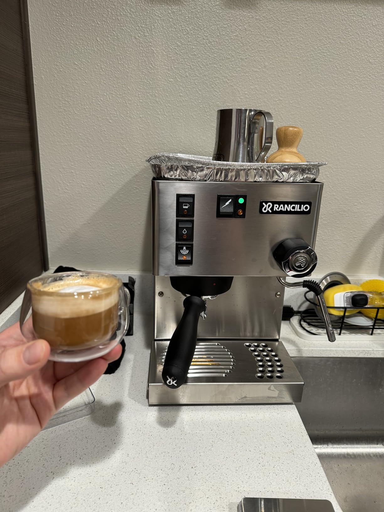 Rancilio Silvia Espresso Machine | 58mm | 2L Reservoir | 0.3L Heat Exchanger | (Sage Green) customer photo 2