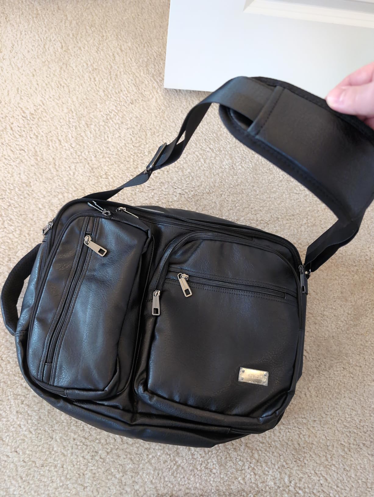 weiatas 3-in-1 Vegan Leather Convertible Laptop Bag for Men Women, Expandable Travel Backpack Work Briefcase Messenger Bag | Convertible customer photo 1