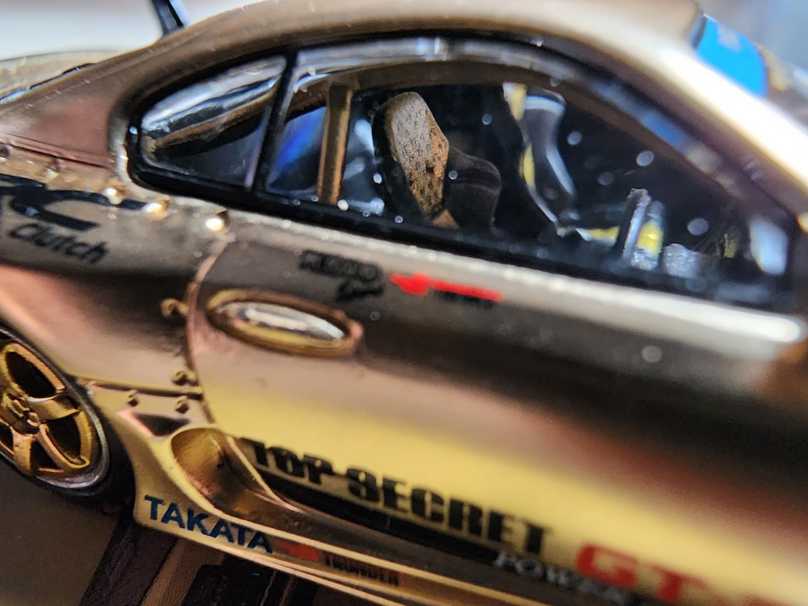 1:64 Diecast Model Car Compatible with Toyota Supra GT300 Top Secret Chrome Gold Limited Edition by Pop Race PR640277 customer photo 1