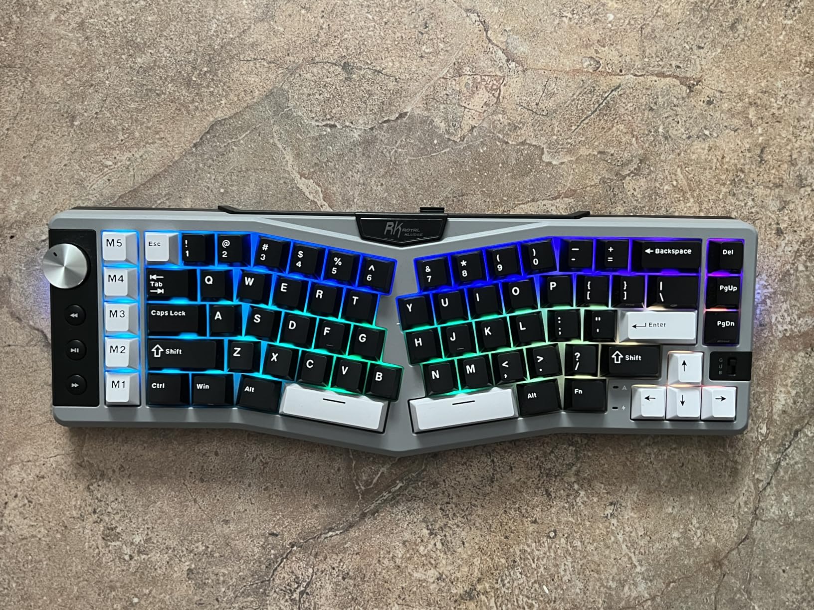 RK ROYAL KLUDGE A72 Alice Ergonomic Wireless Mechanical Keyboard w/Knob/Macro Keys/Touchable Nameplate, Tri-Mode 68% 72-Key Gasket Keyboard BT/2.4G/USB-C, Hot Swap, Win/Mac Software, 7500mAh Battery customer photo 1