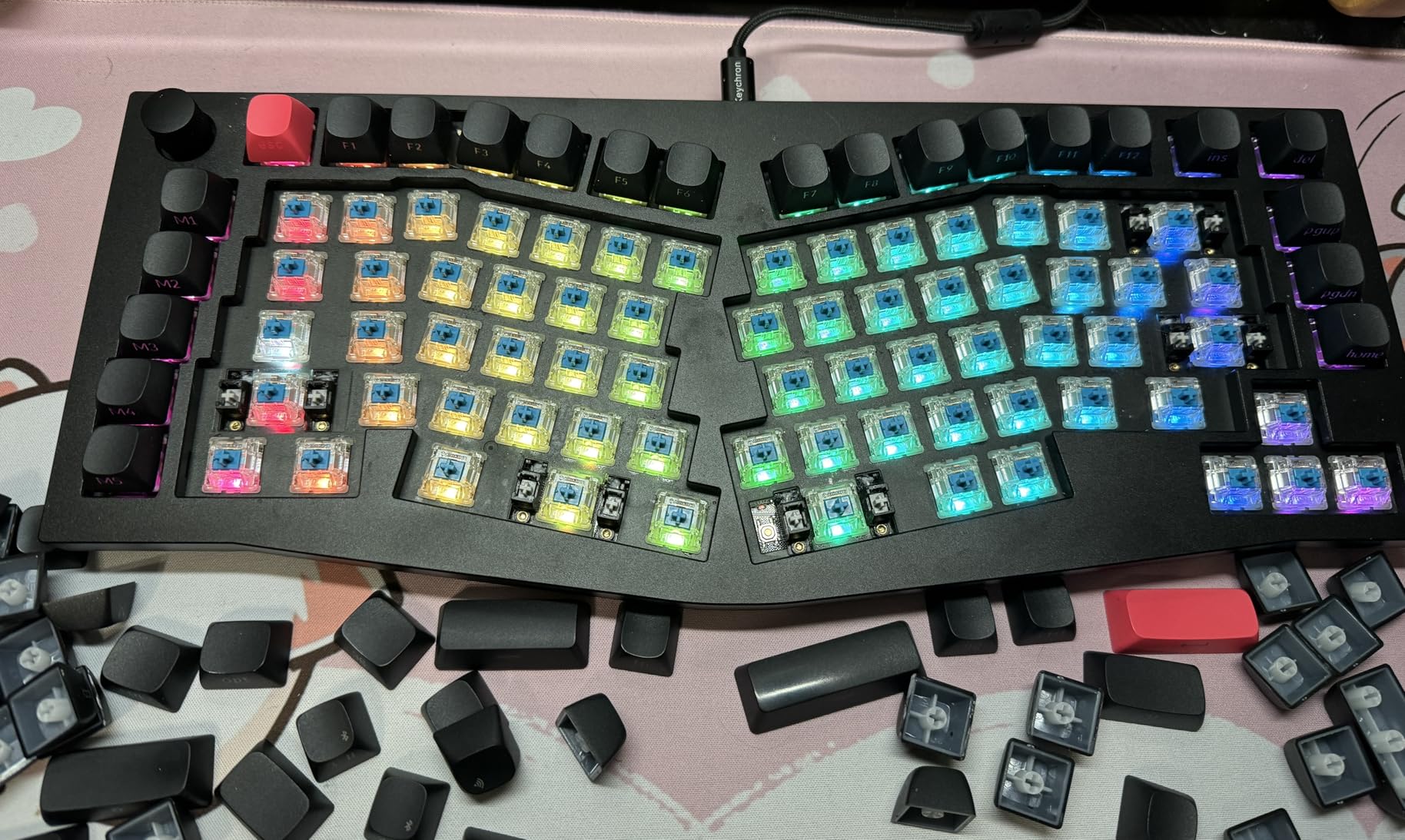 MX2A RGB Blue Switch Kit, 36 Mechanical Keyboard Switches, for DIY, Hot Swap or Gaming Keyboard, Tactile Switch with Click (Clicky), Loud & Noticeable customer photo 1