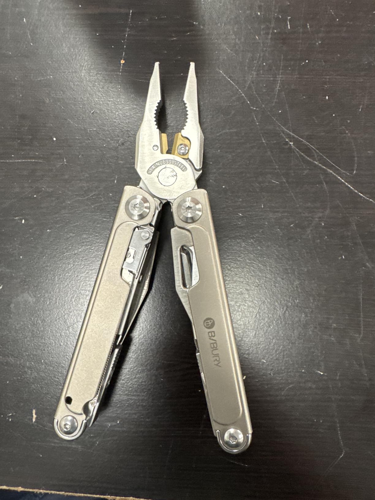 BIBURY Titanium Alloy Multitool with Damascus Knife, EDC Multi tools with Replaceable Wire Cutters, Scissors, Screwdriver Bits - BI2049TI customer photo 1