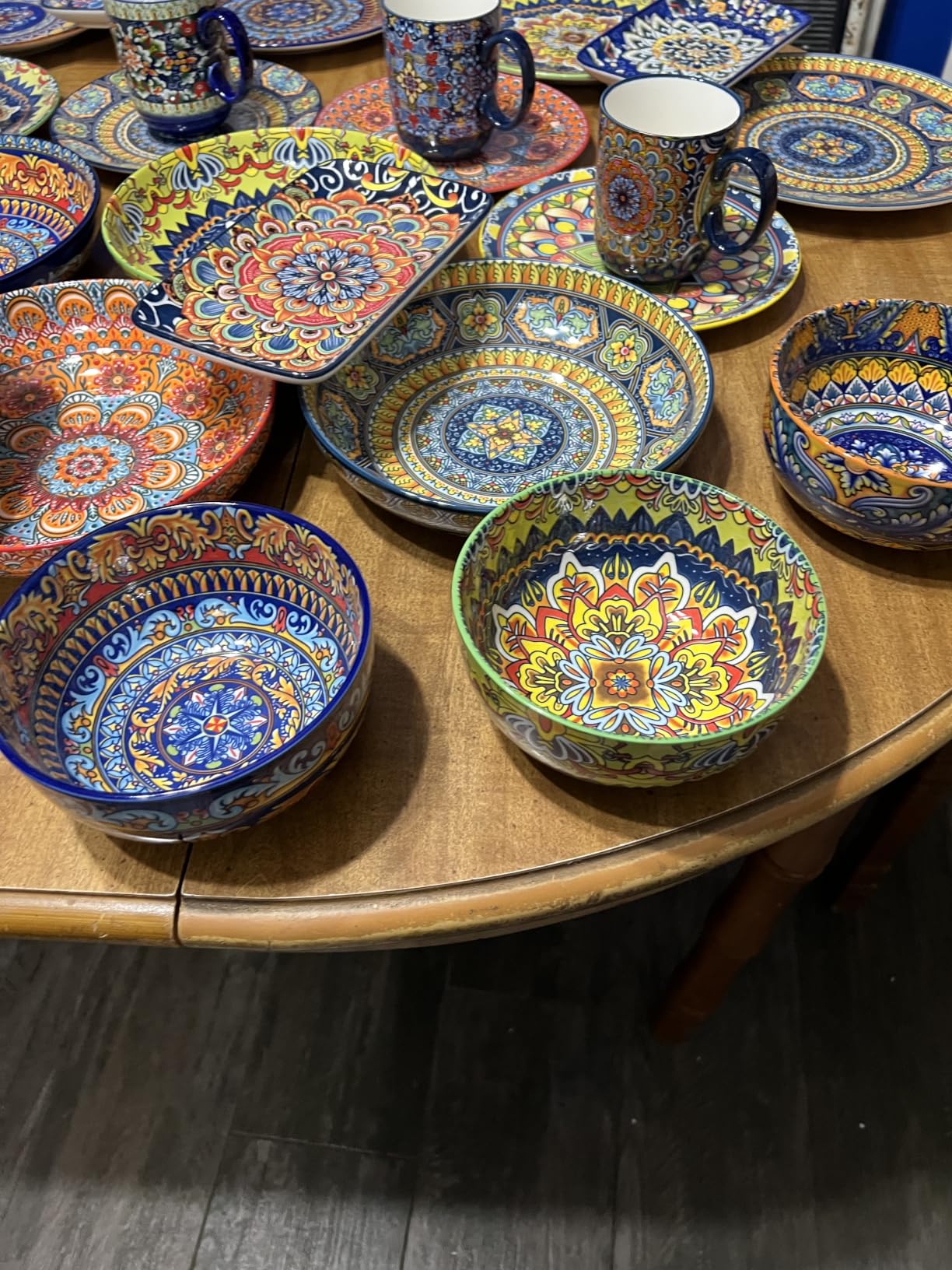 vancasso 24-Piece Dinnerware Sets,Plates & Bowls Sets Service for 6, Bohemian Porcelain Dishes Set for 6, Kitchen Dinner Set,Microwave & Dishwasher Safe, Scratch Resistant,Series KRVI customer photo 1
