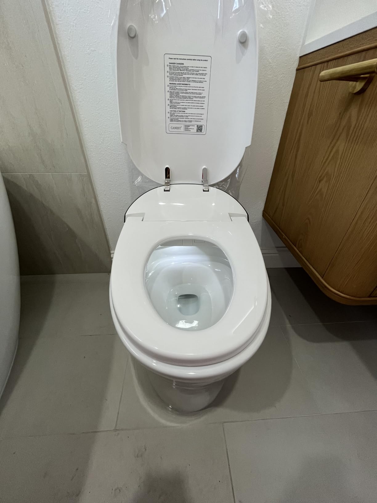 CANEST Elongated Smart Toilet, Auto Open/Close, 1000g MAP Flush,TC-500PRO | Bidet Toilet with Tank, 1000g MAP Flush, ADA Height, Auto Temp Control, Elongated Bowl, Warm Water/Air, Blackout Flush customer photo 1