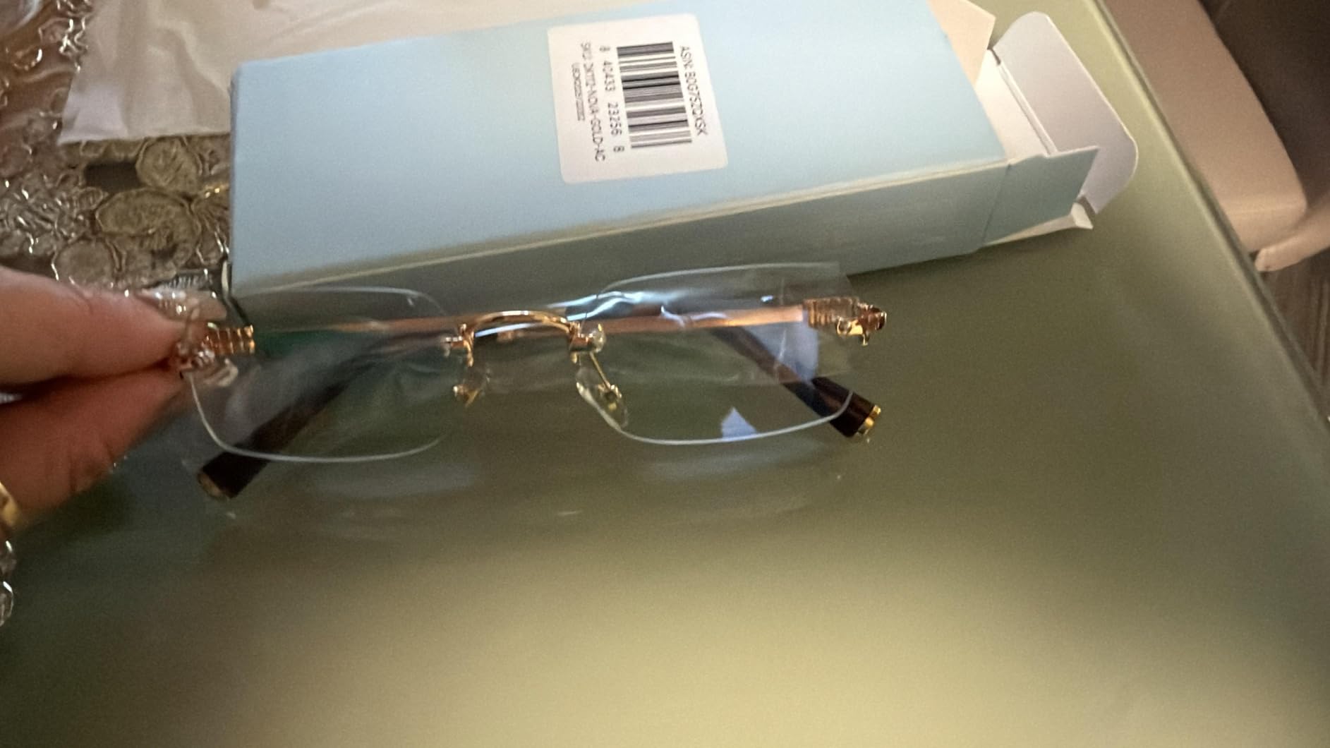 livho Blue Light Blocking Glasses for Women and Men, Lightweight Metal Frame Computer Glasses, Anti Eye Strain, UV Protection customer photo 2