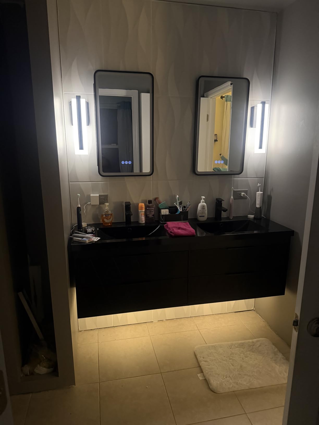 Tipace Hardwired Black Dimmable Modern LED Wall Sconce 2 Packs 3000K 3500K 4000K 5000K 6000K Indoor Wall Lights Up and Down Wall Mount Light for Living Room Bedroom Hallway Corridor (5CCT) customer photo 1