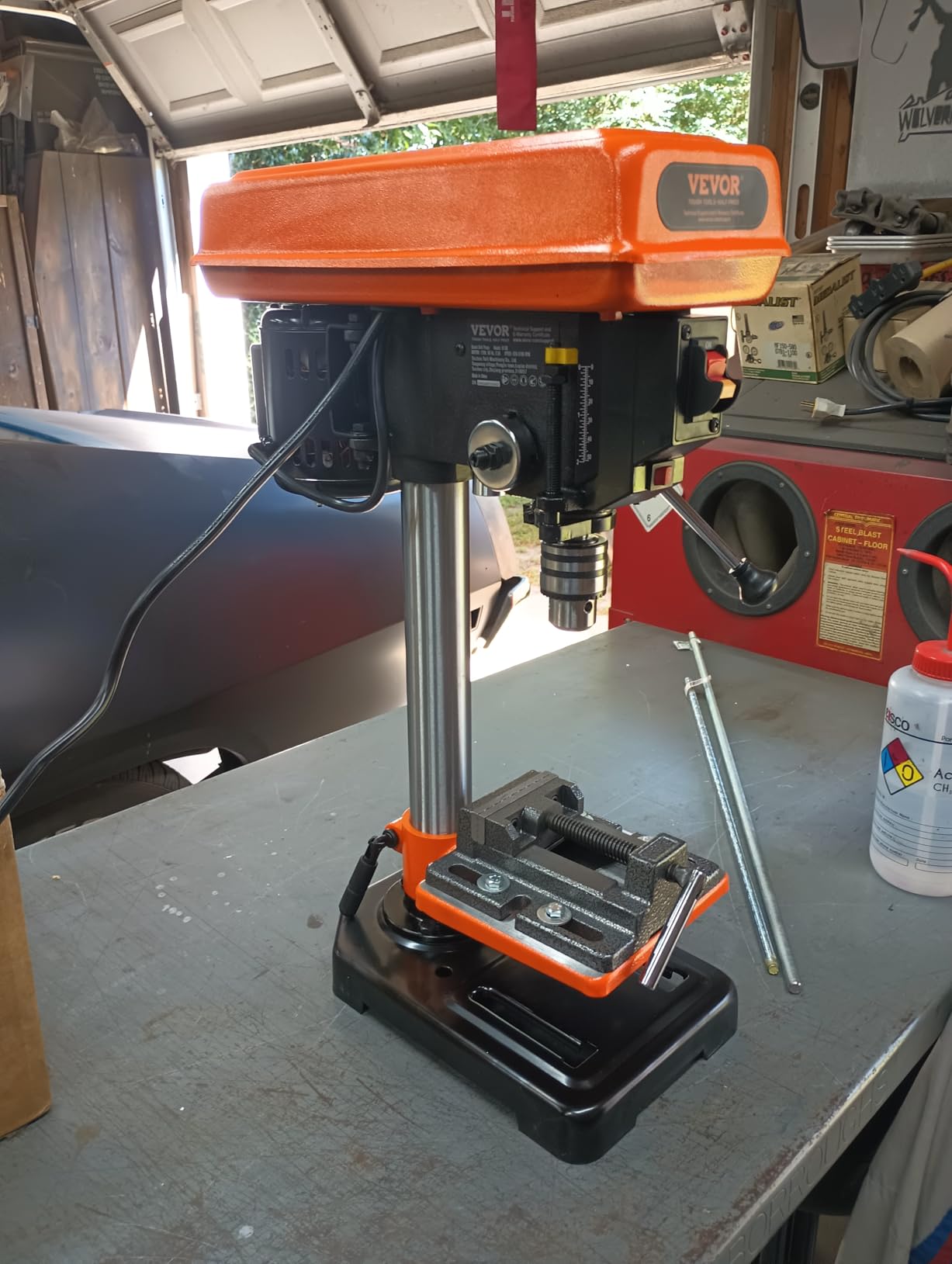 VEVOR 12-Inch Benchtop Drill Press, 6.2 Amp, 1 HP Bench Drill Press, 530 to 3140 RPM Variable Speed, 0-45 Degree Tilting Worktable, with Laser and LED Work Light, Tabletop Drilling Machine, for Wood Metal customer photo 2