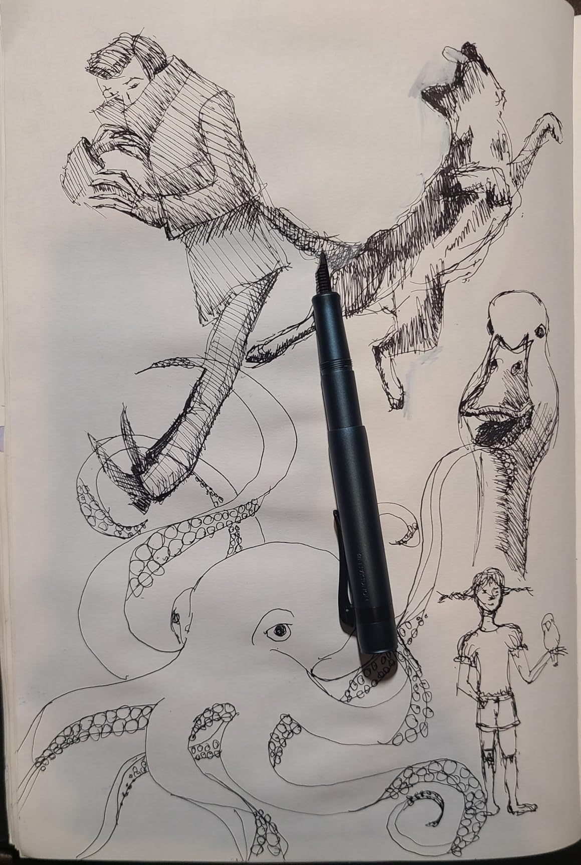 HONG DIAN M2 Titanium Mini Fountain Pen, Extra Fine Soft Nib & Sleek Shape Metal Short Pocket Travel Pen (Titanium Gray) customer photo 2