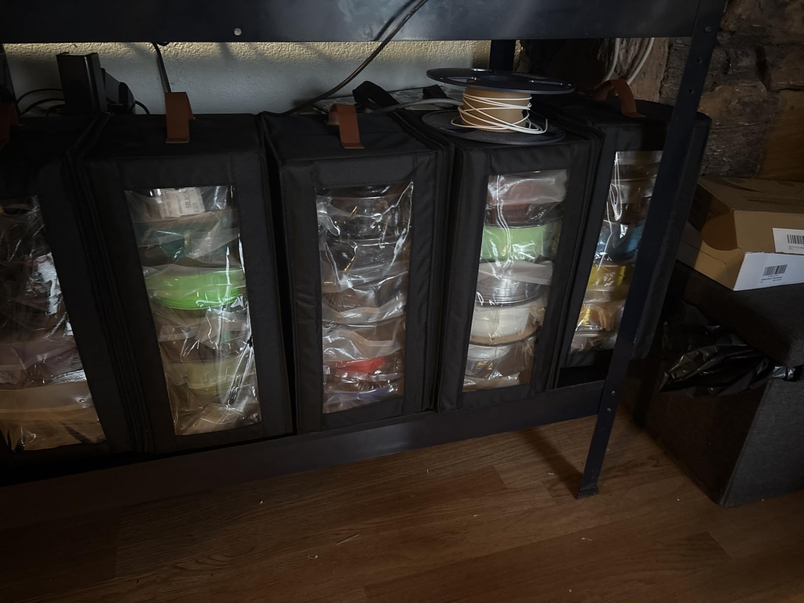 3D Printer Filament Storage Box 2 Pack, Holds 12 Spools Clear Foldable Moisture Proof Organizer with Desiccants customer photo 1