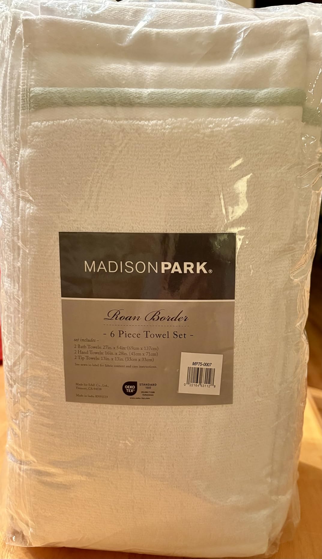 Madison Park Roan Border Cotton Bath Towel Set Absorbent, 6 Piece, Silver | Microfiber, Soft Pile, Machine Washable, OEKO-TEX Certified, Plush Bathroom Mat, Non Slip TPR Backing customer photo 2